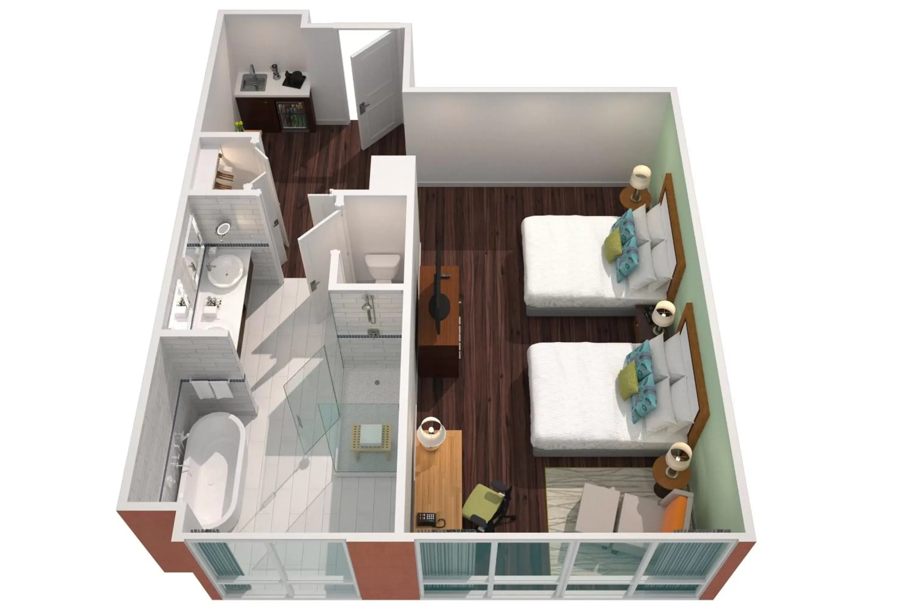 Photo of the whole room, Floor Plan in Hotel Indigo Asheville Downtown, an IHG Hotel