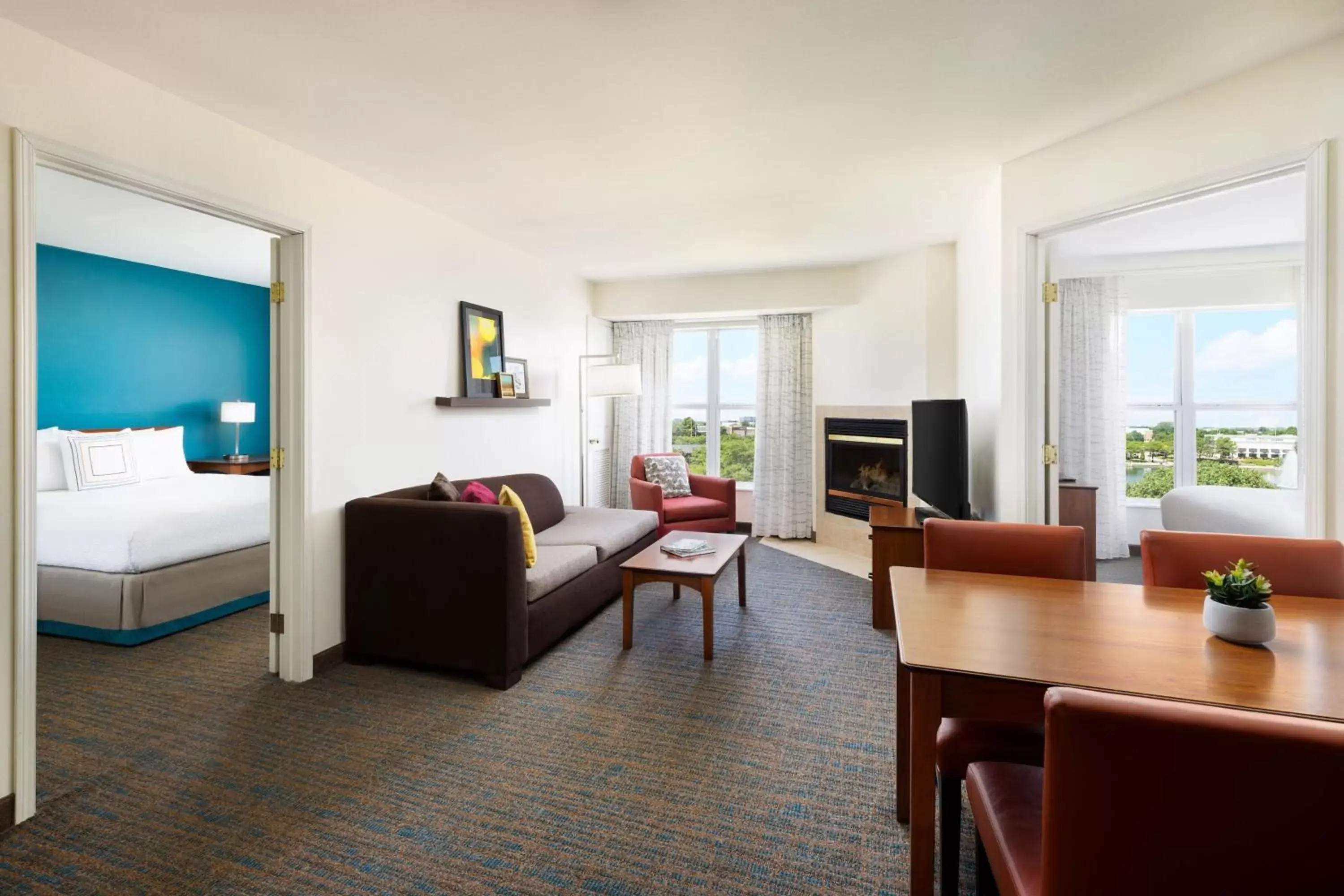 Bedroom in Residence Inn Des Moines West at Jordan Creek Town Center