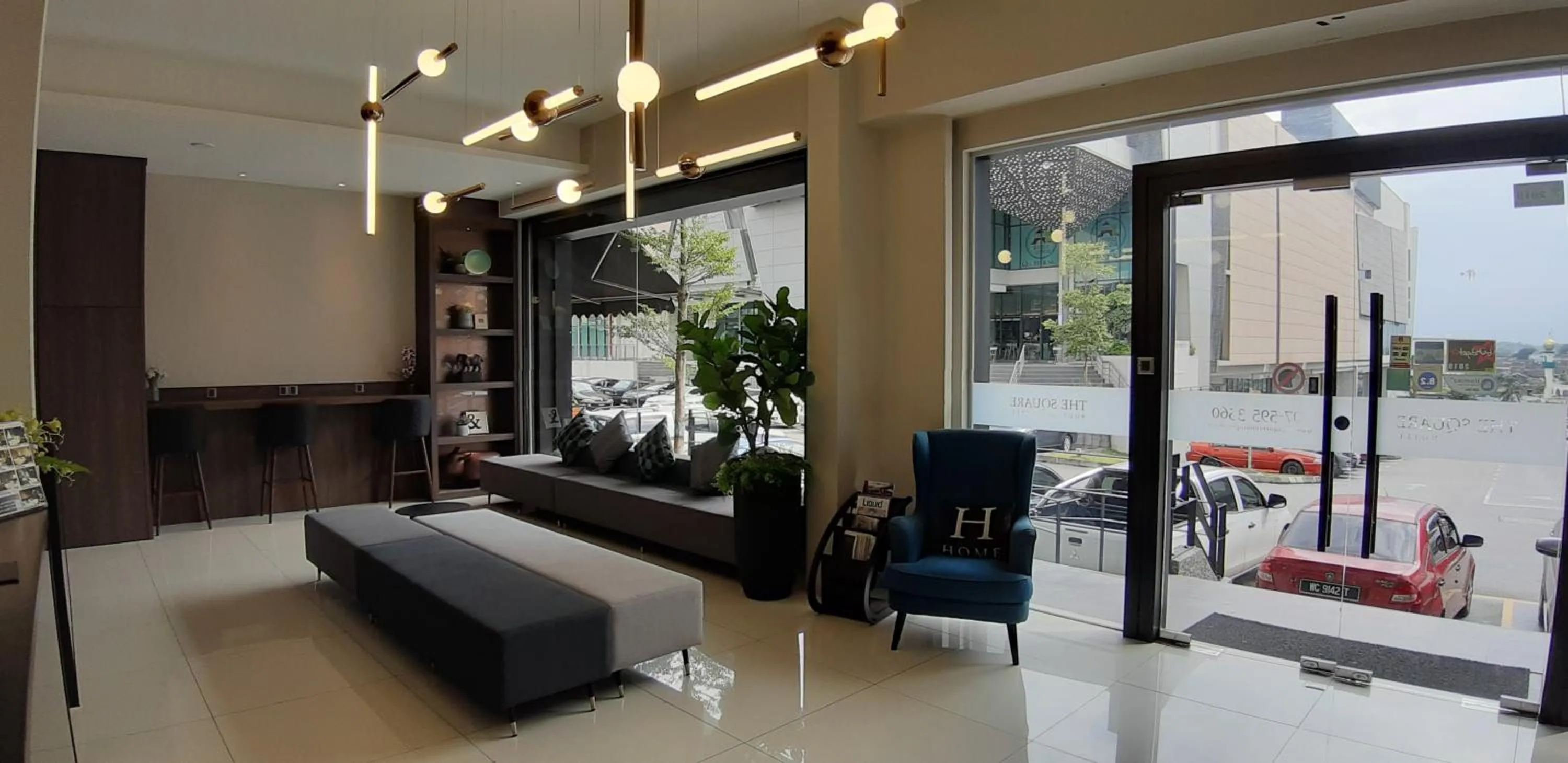 Seating area in The Square Hotel