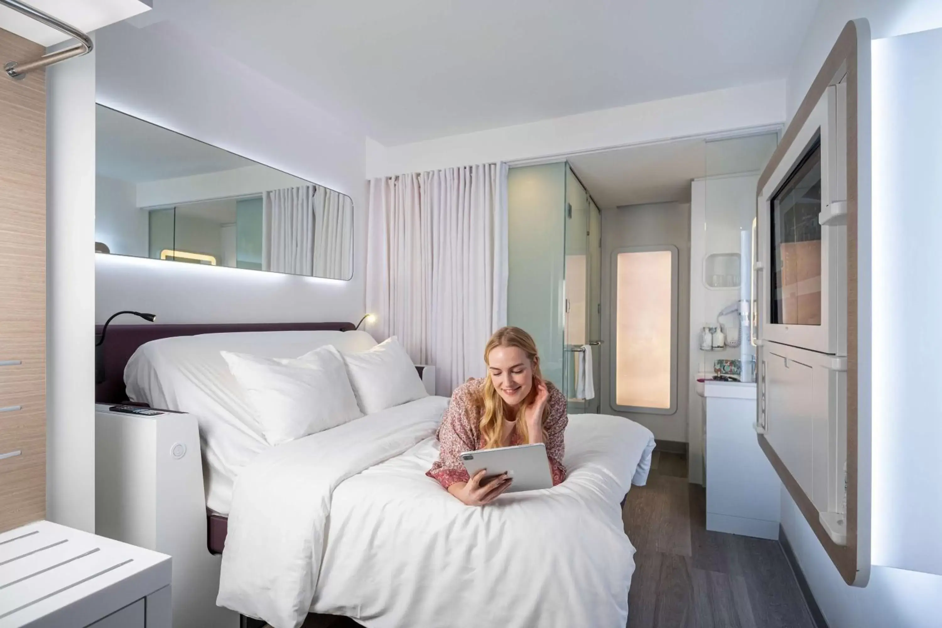 Bedroom, Bed in YOTELAIR Istanbul Airport, Duty free - International Transit area Bedroom, Bed in YOTELAIR Istanbul Airport, Duty free - International Transit area