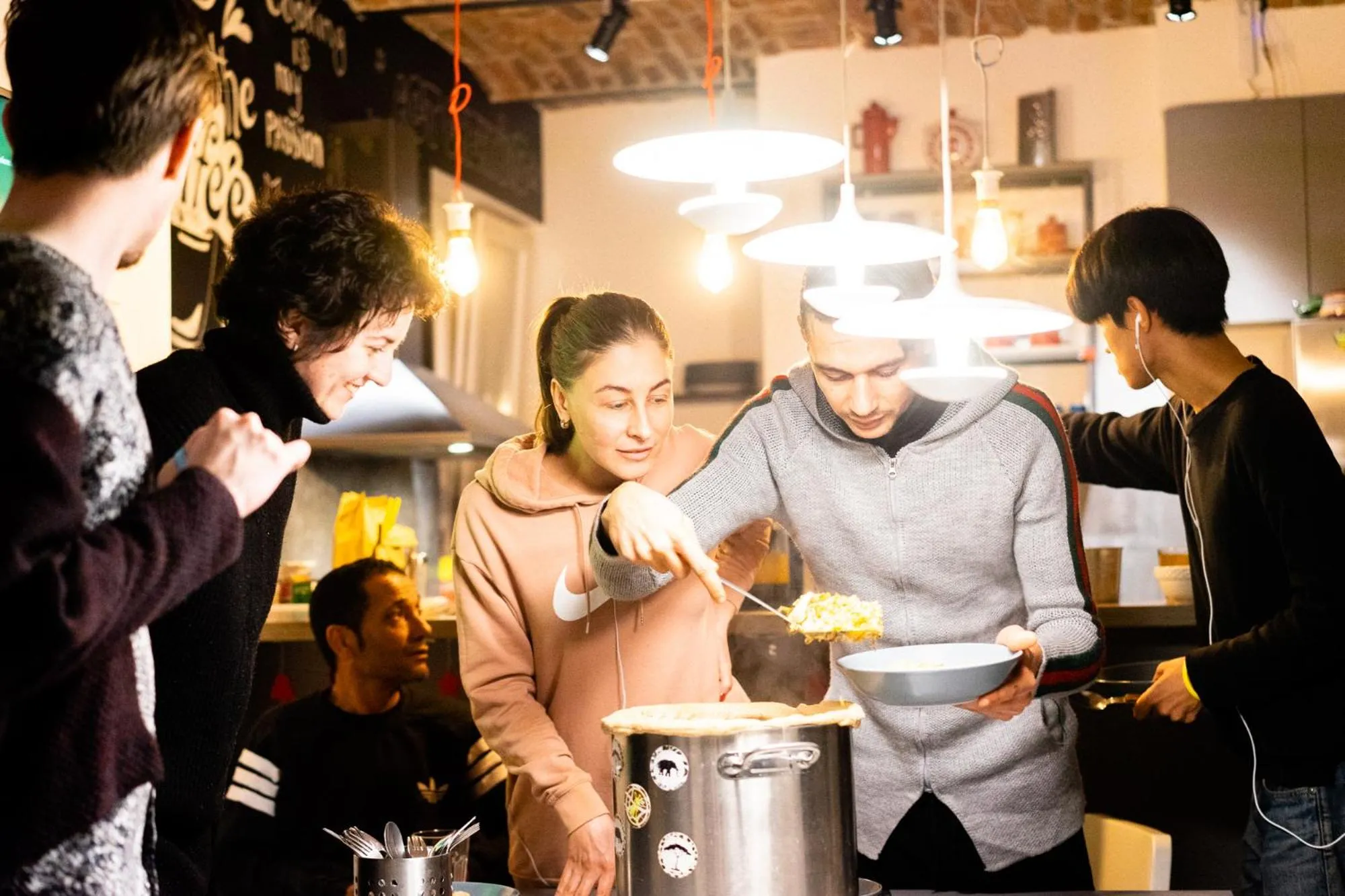 Communal kitchen in Good People Design Hostel