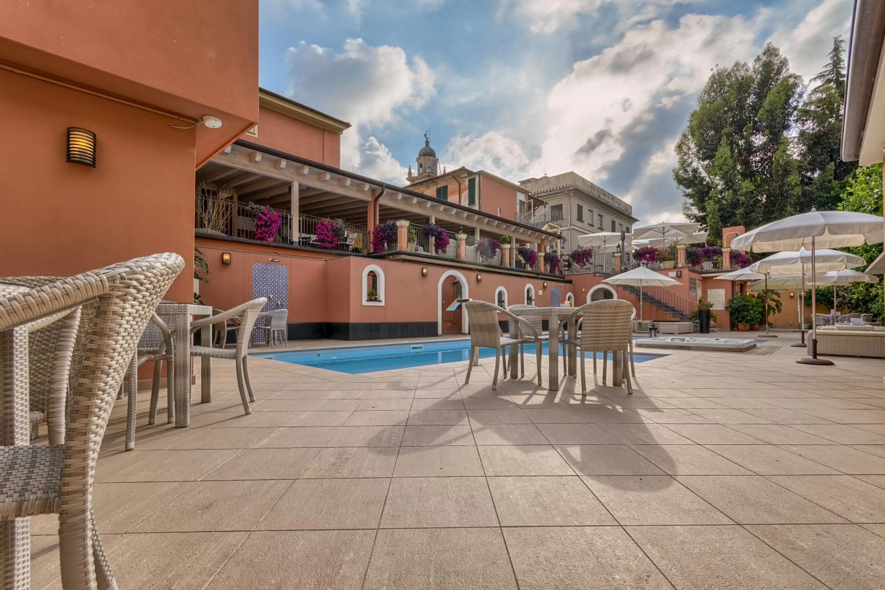 Pool view in Hotel Monte Rosa