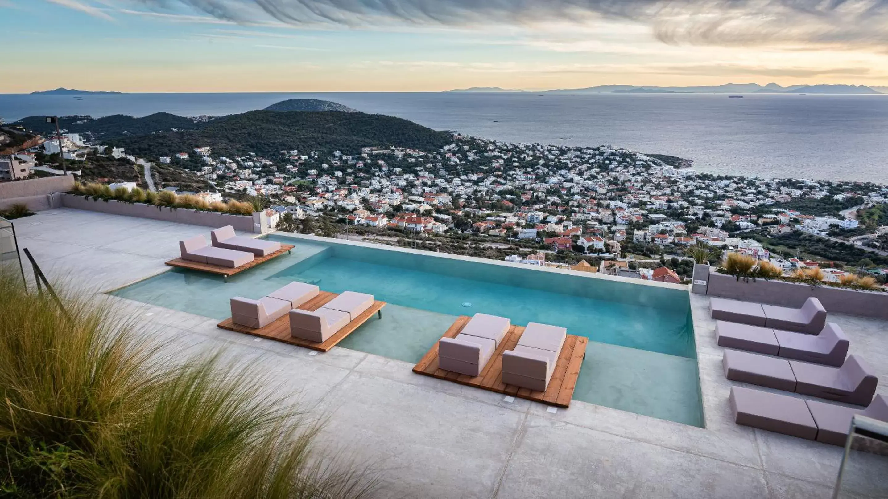 Bird's eye view, Pool View in Saronida Hills