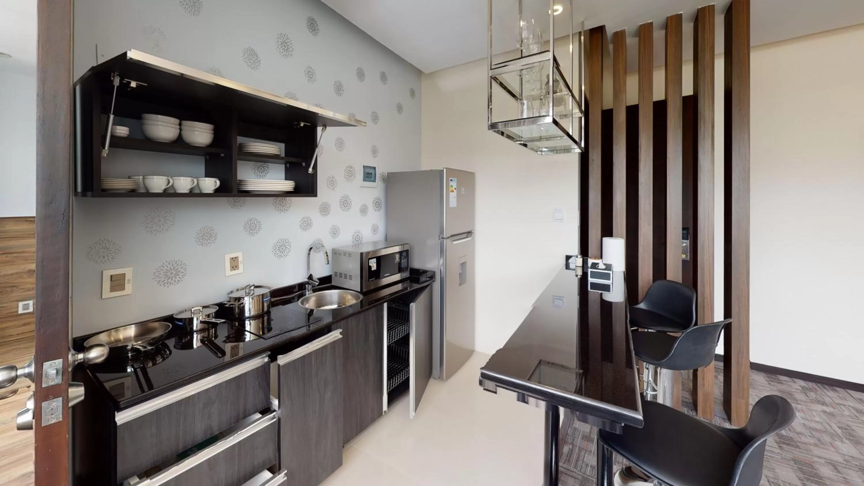 kitchen in Hotel La Peonía