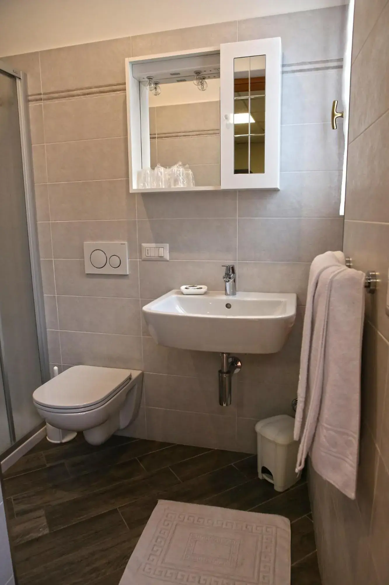 Shower, Bathroom in Albergo Gusmeroli