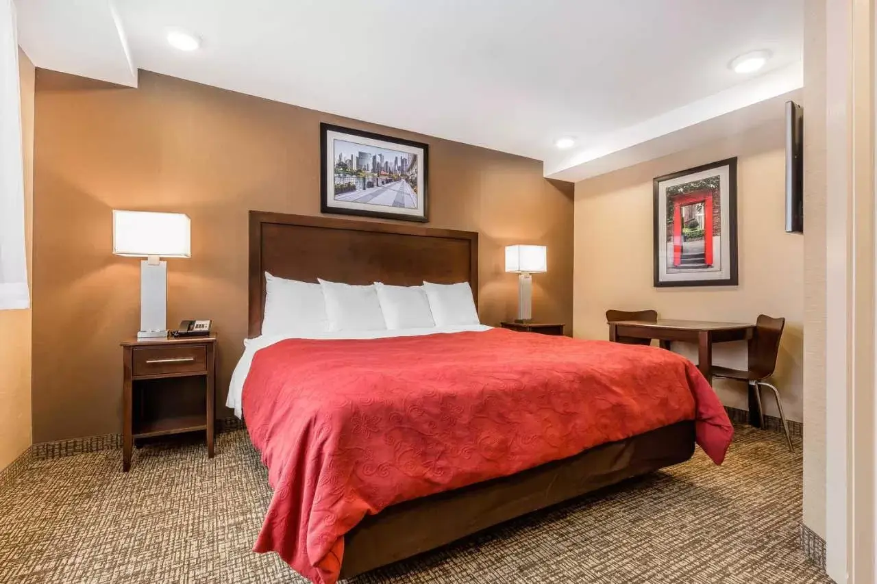 Bedroom, Bed in Rodeway Inn Chicago-Evanston