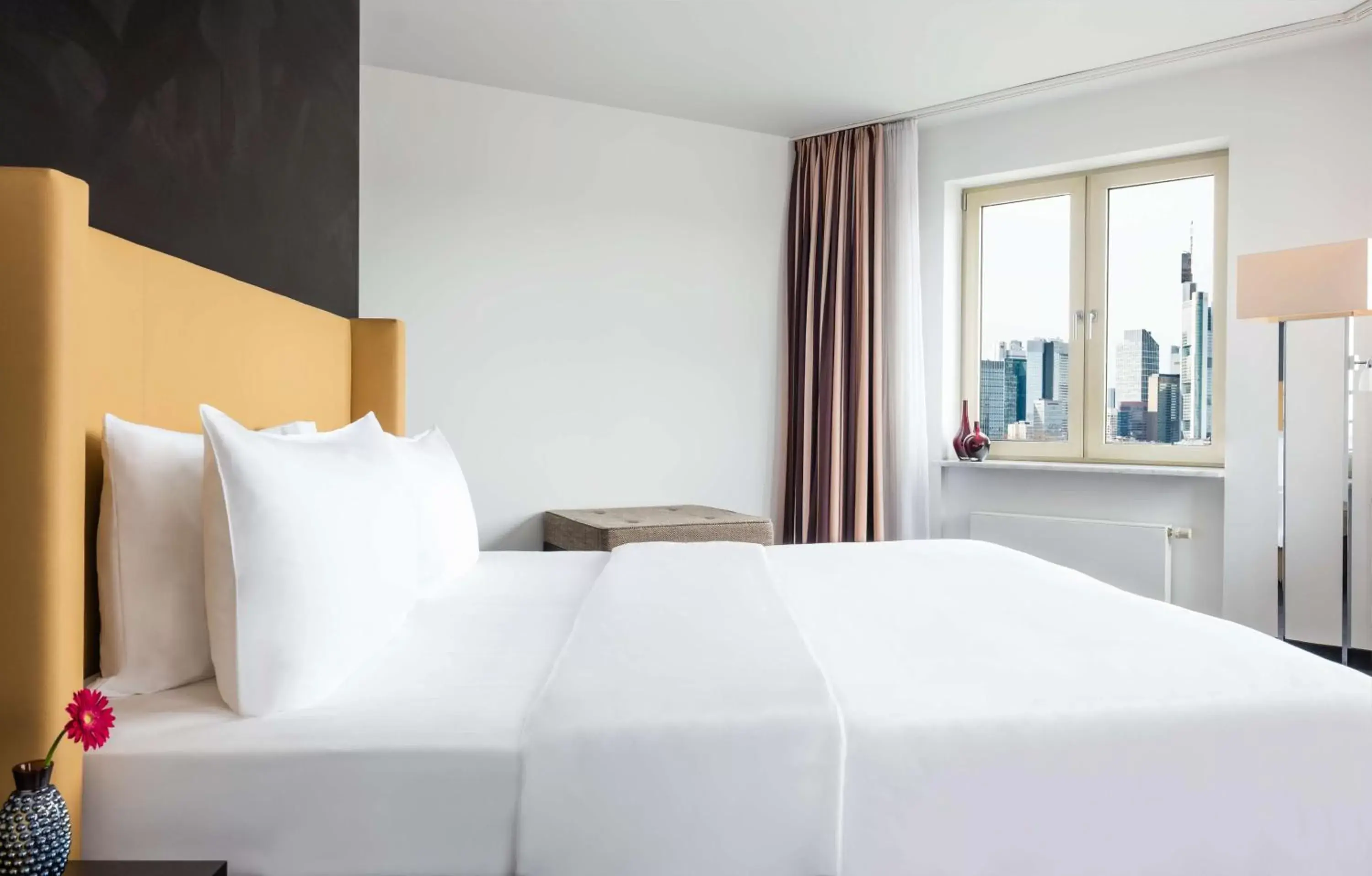 Photo of the whole room, Bed in Lindner Hotel Frankfurt Main Plaza, part of JdV by Hyatt