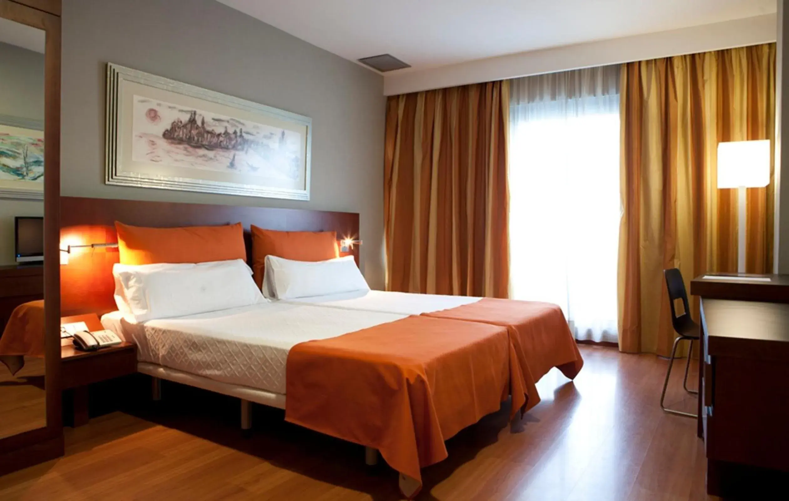 Bed in Eurohotel Barcelona Granvia Fira