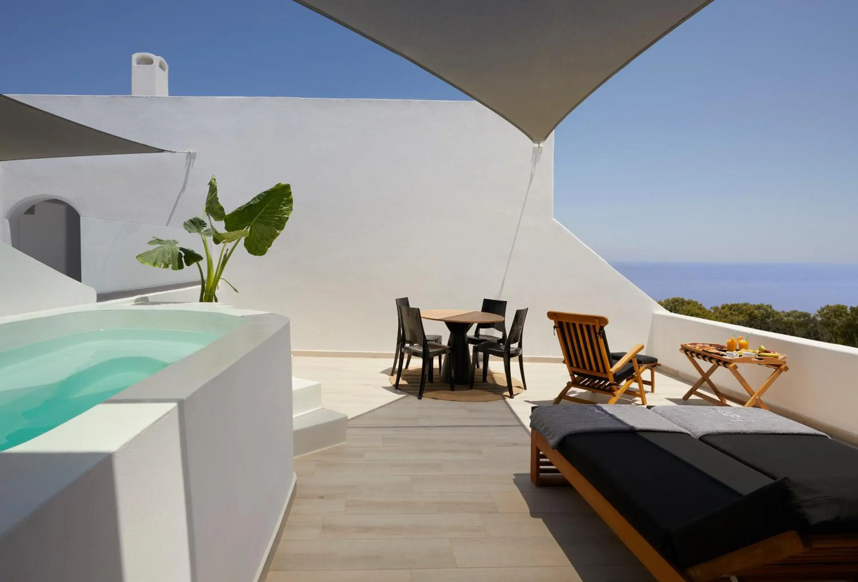 Balcony/Terrace, Swimming Pool in Kallisti Thera Hotel