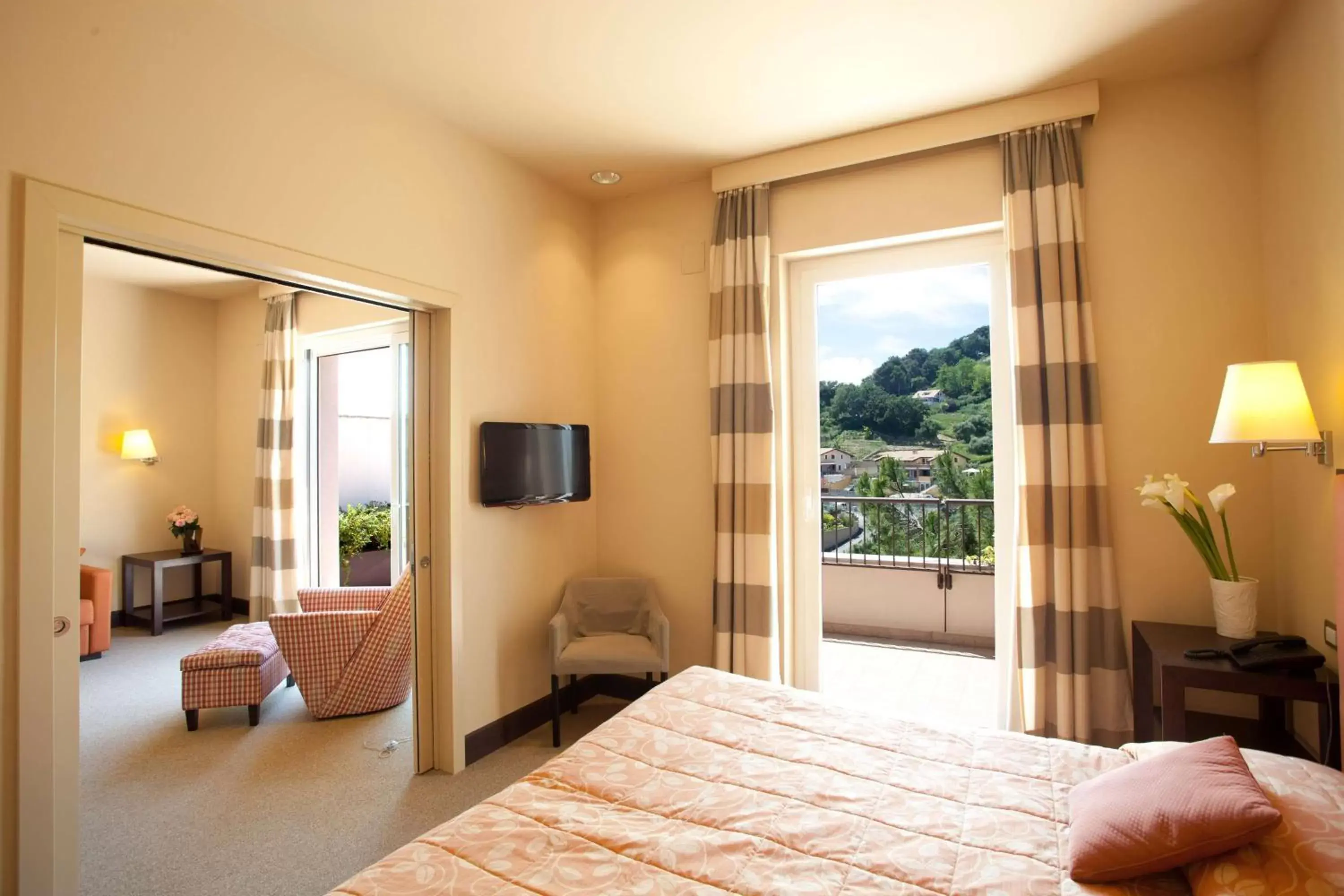 Bed, View in Villa Maria Hotel & SPA