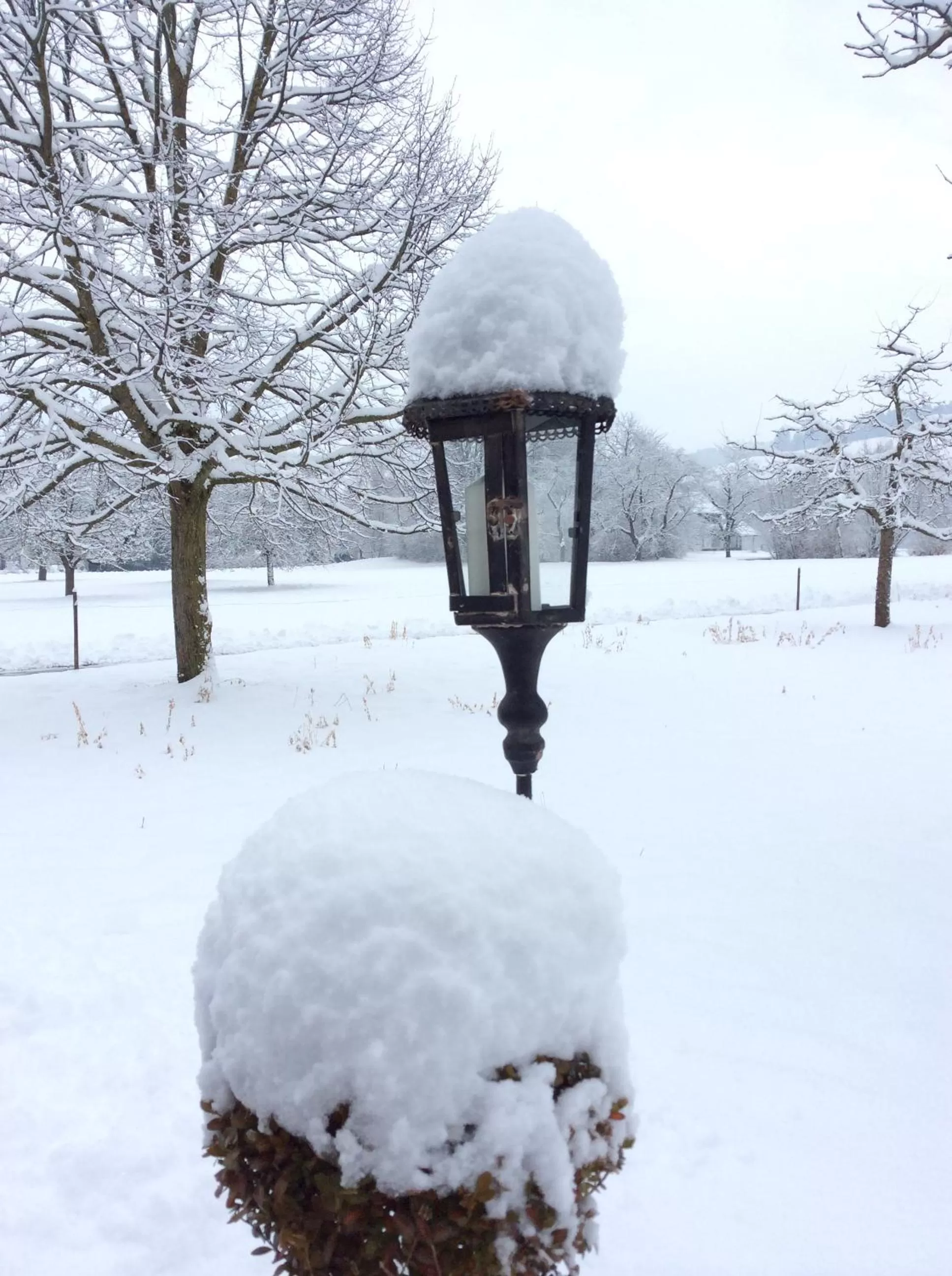 Property building, Winter in Landcafe mit Mini Hotel