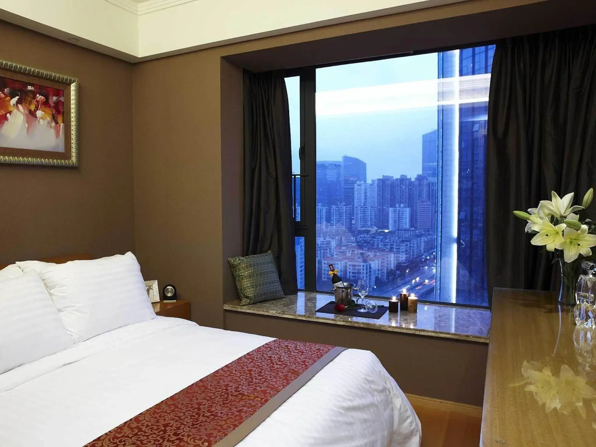 Bed in Dan Executive Hotel Apartment Zhujiang New Town