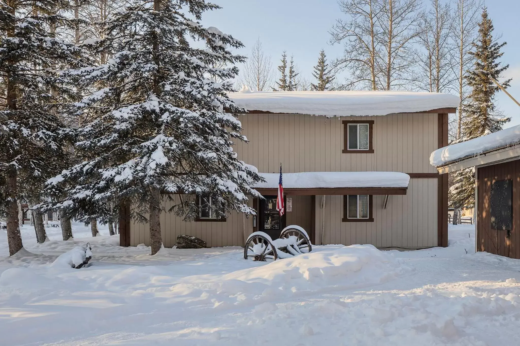 Property building, Winter in Chena Hot Springs Resort