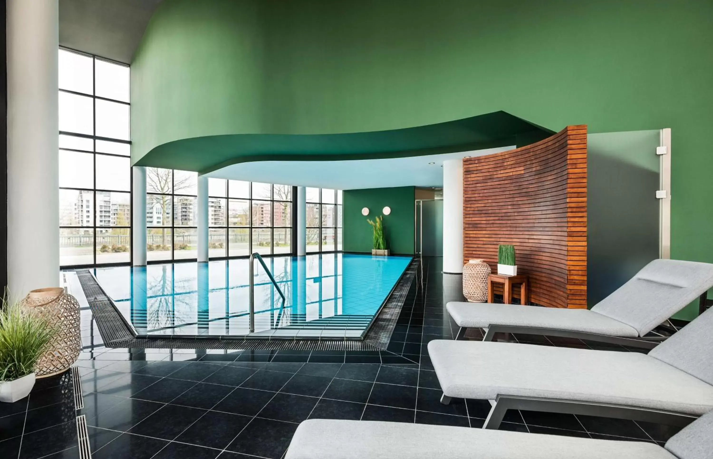 Pool view, Swimming Pool in Lindner Hotel Frankfurt Main Plaza, part of JdV by Hyatt