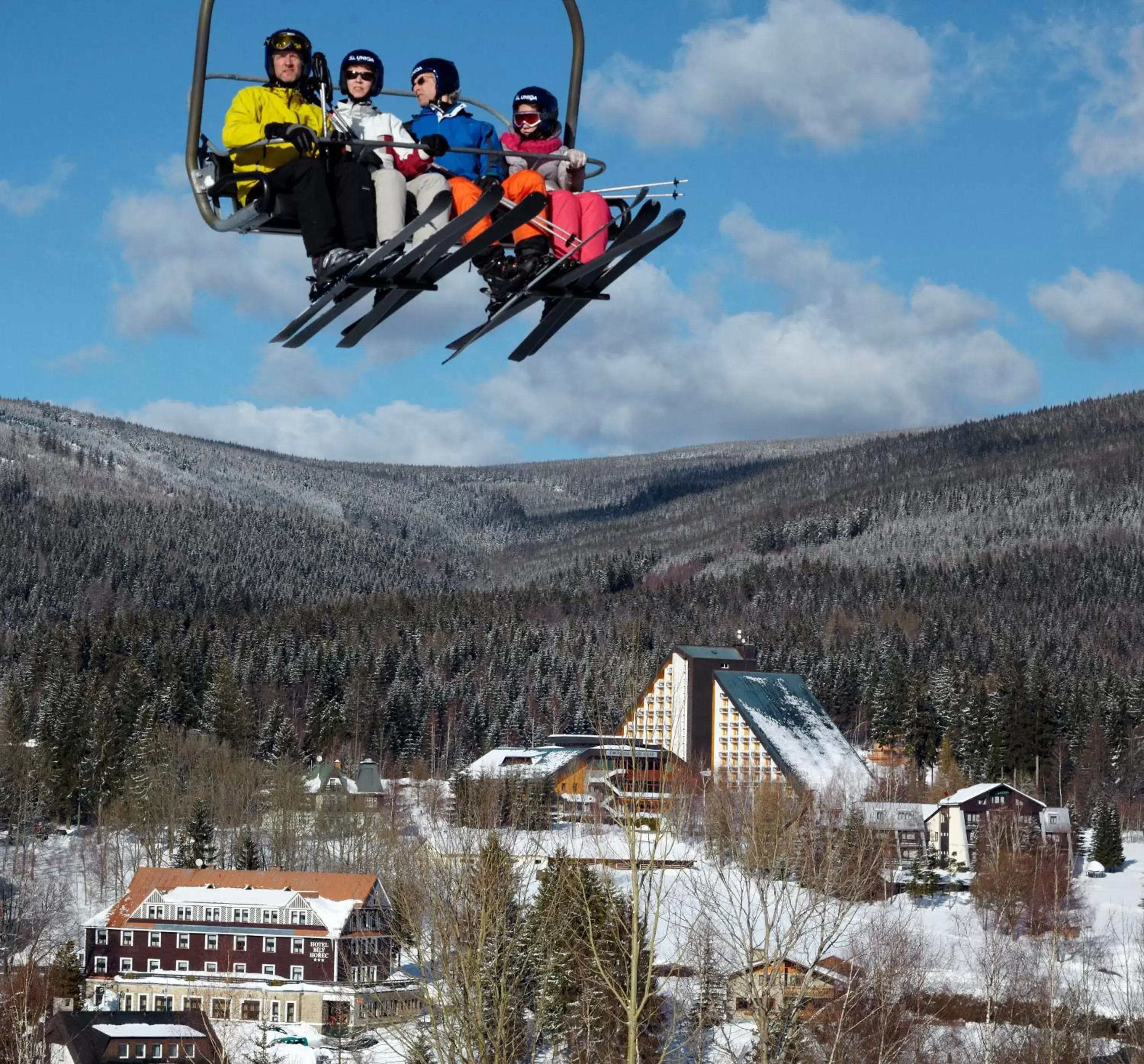 Skiing, Winter in OREA Resort Sklář Harrachov