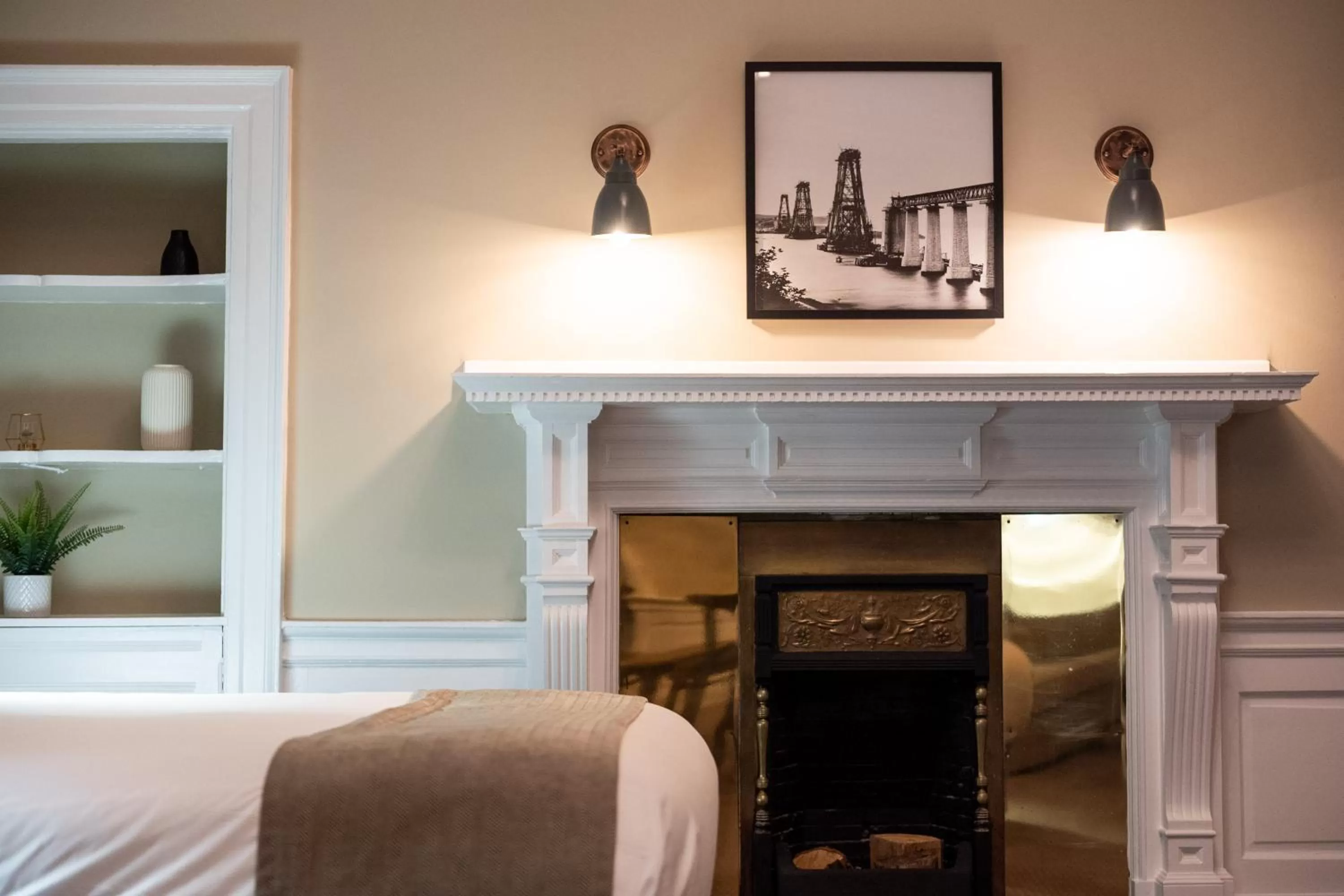 flat iron, Bed in The Hawes Inn by Innkeeper's Collection