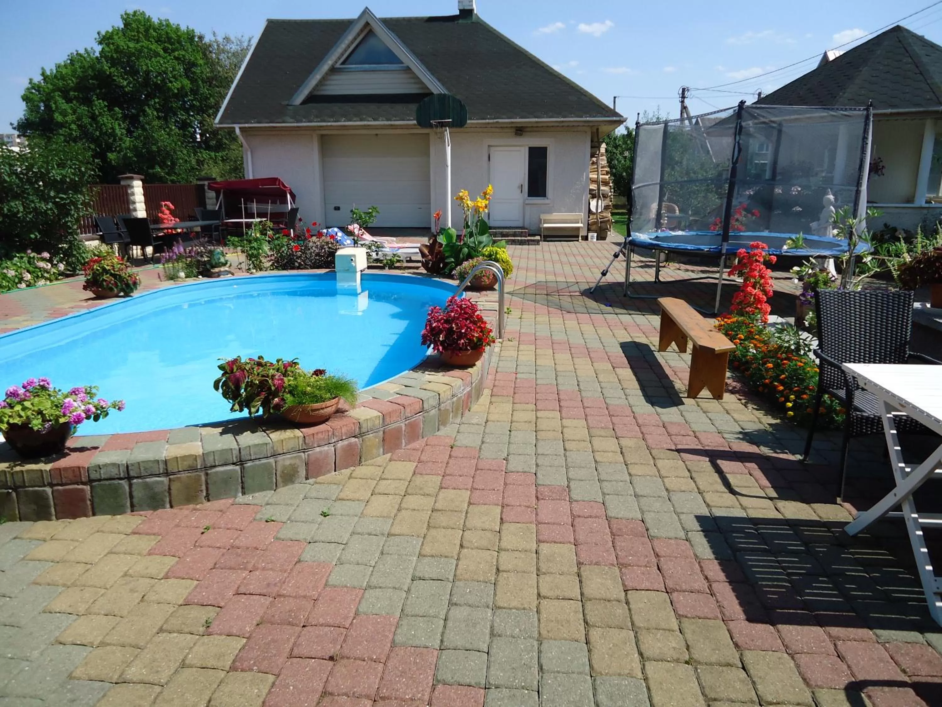 Patio, Swimming Pool in Guest House Linas