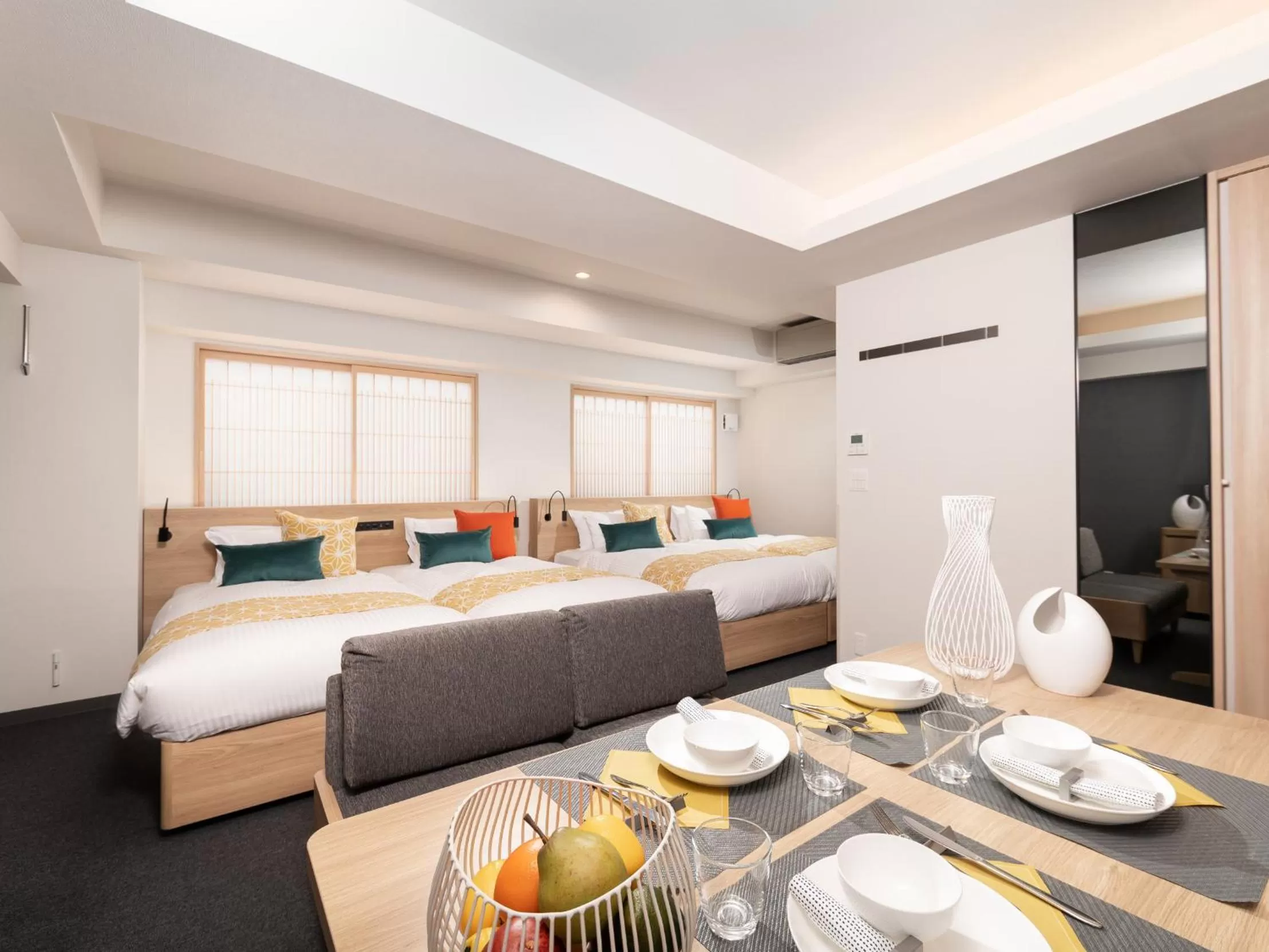 Connecting Japanese Apartments For 9 in MIMARU Kyoto Nishinotoin Takatsuji