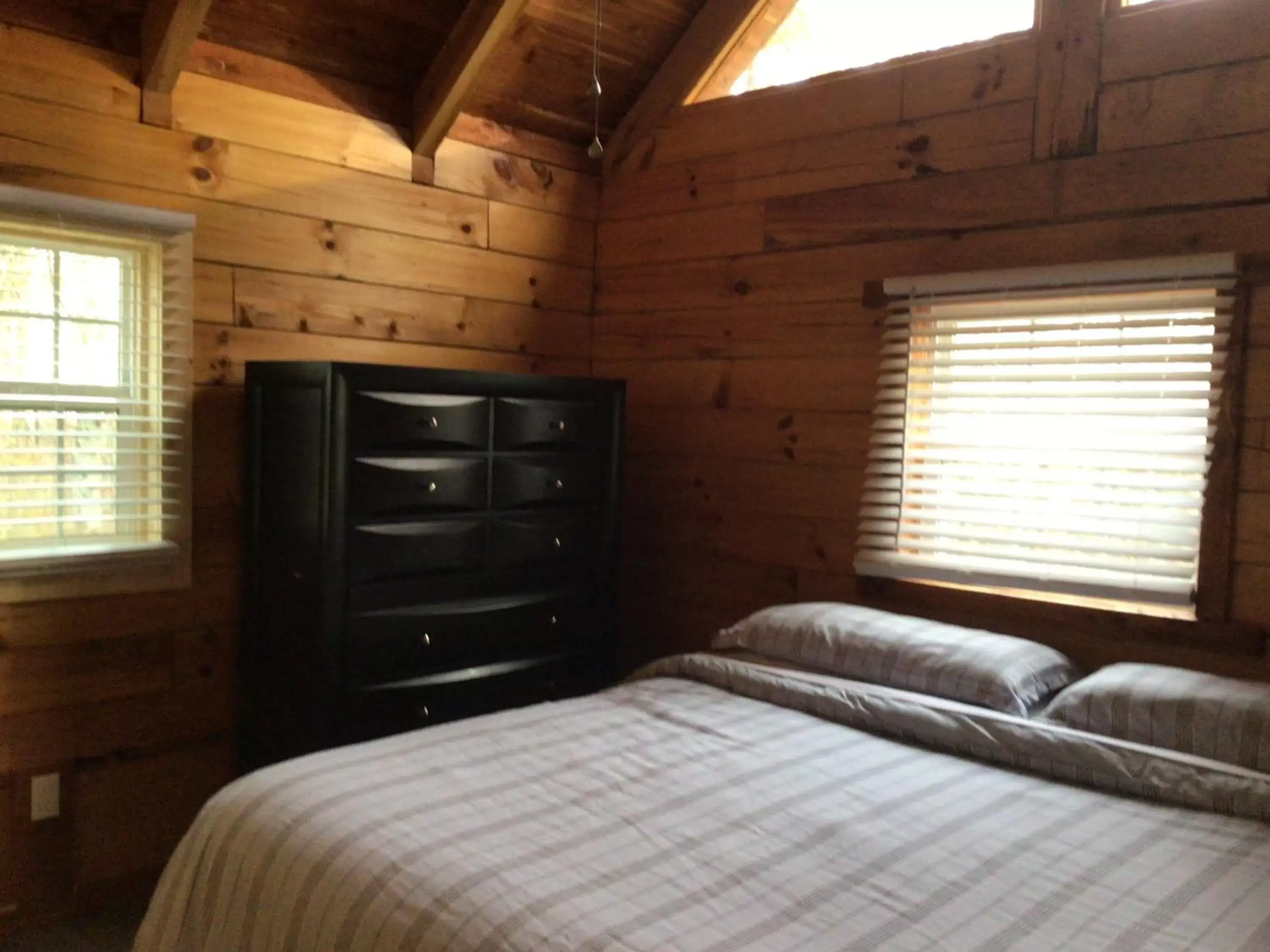 Bedroom, Bed in Kozy Haven Log Cabin Rentals