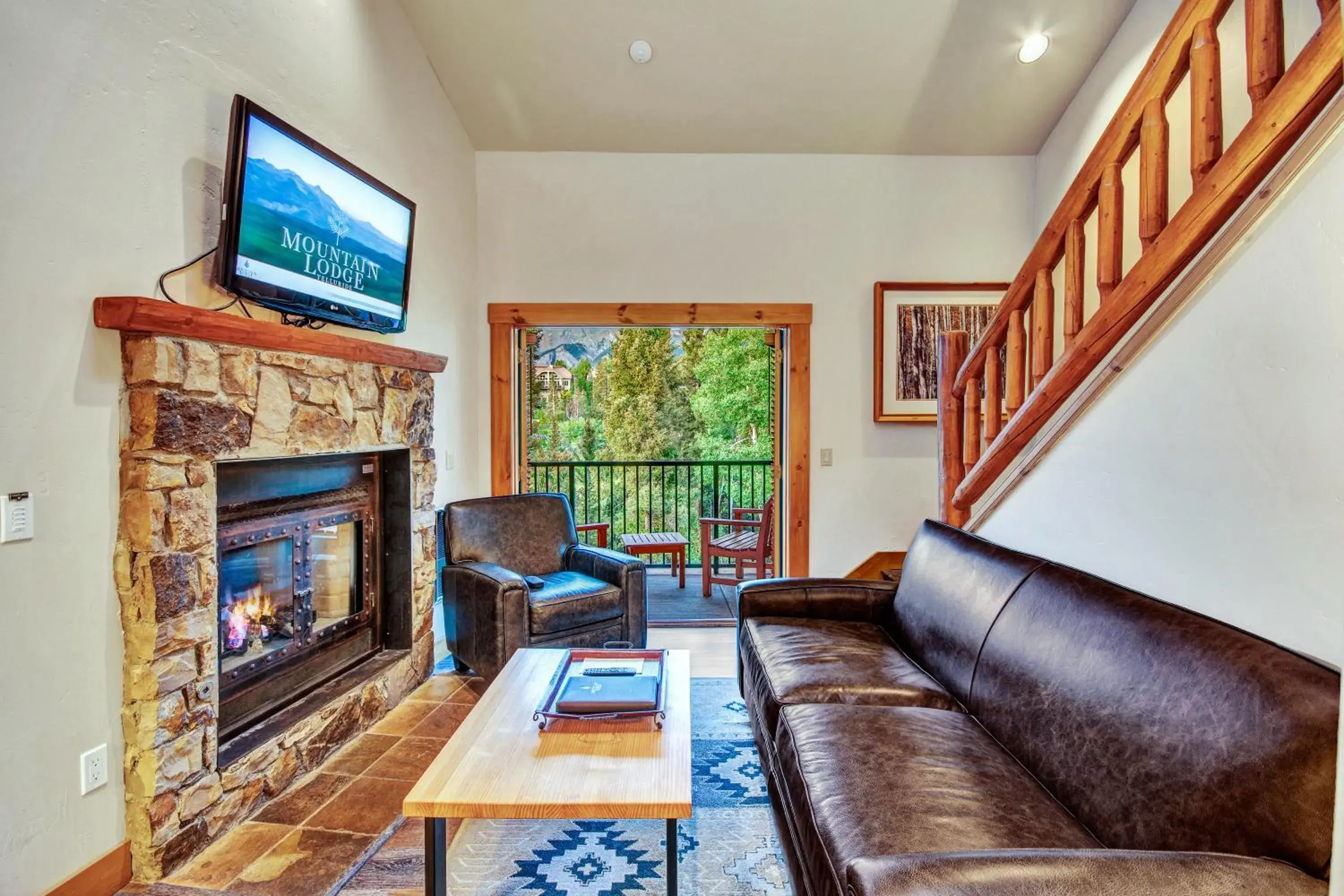 Living room, Seating Area in Mountain Lodge at Telluride