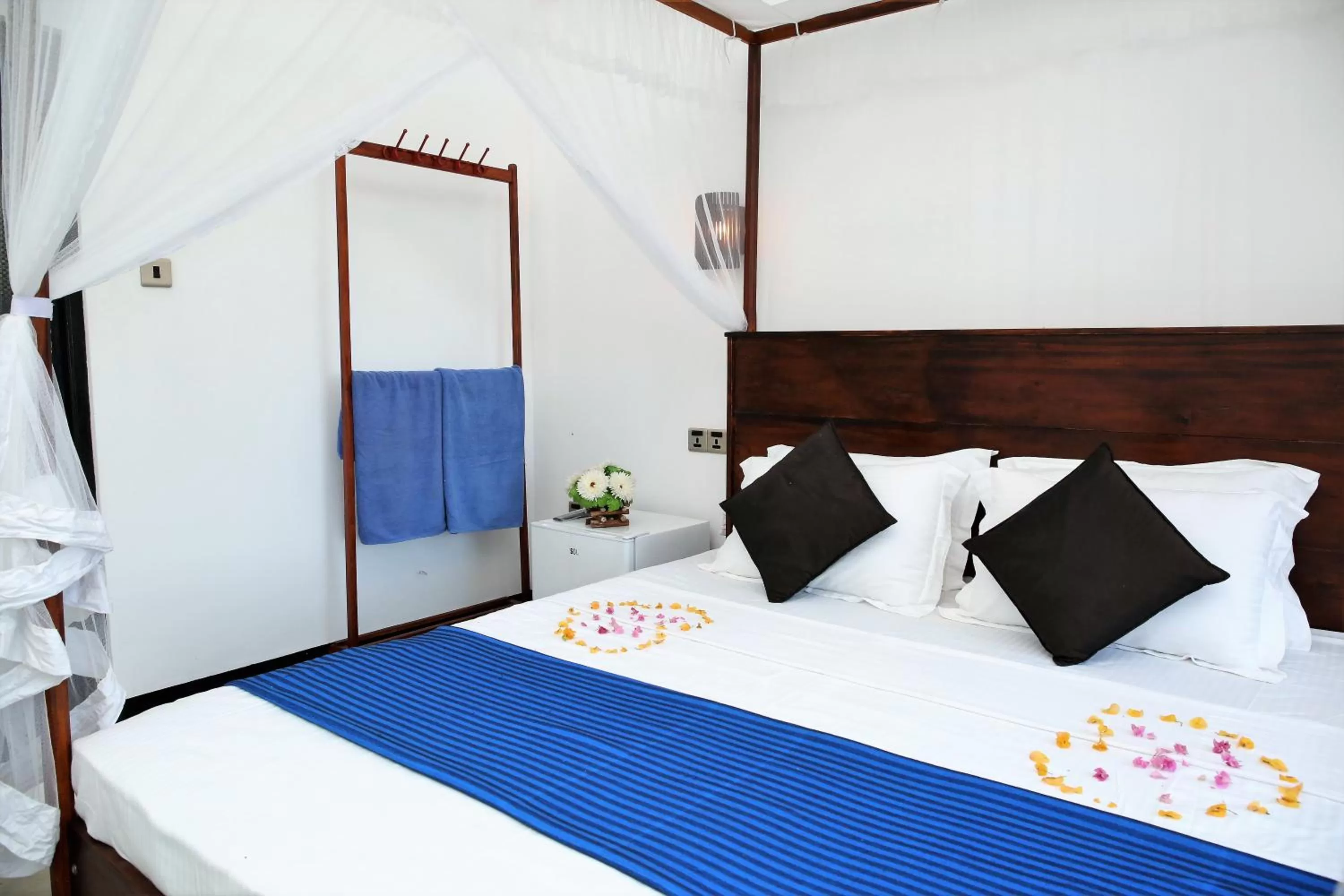 Bedroom, Bed in Sky Mountain Café with seaview