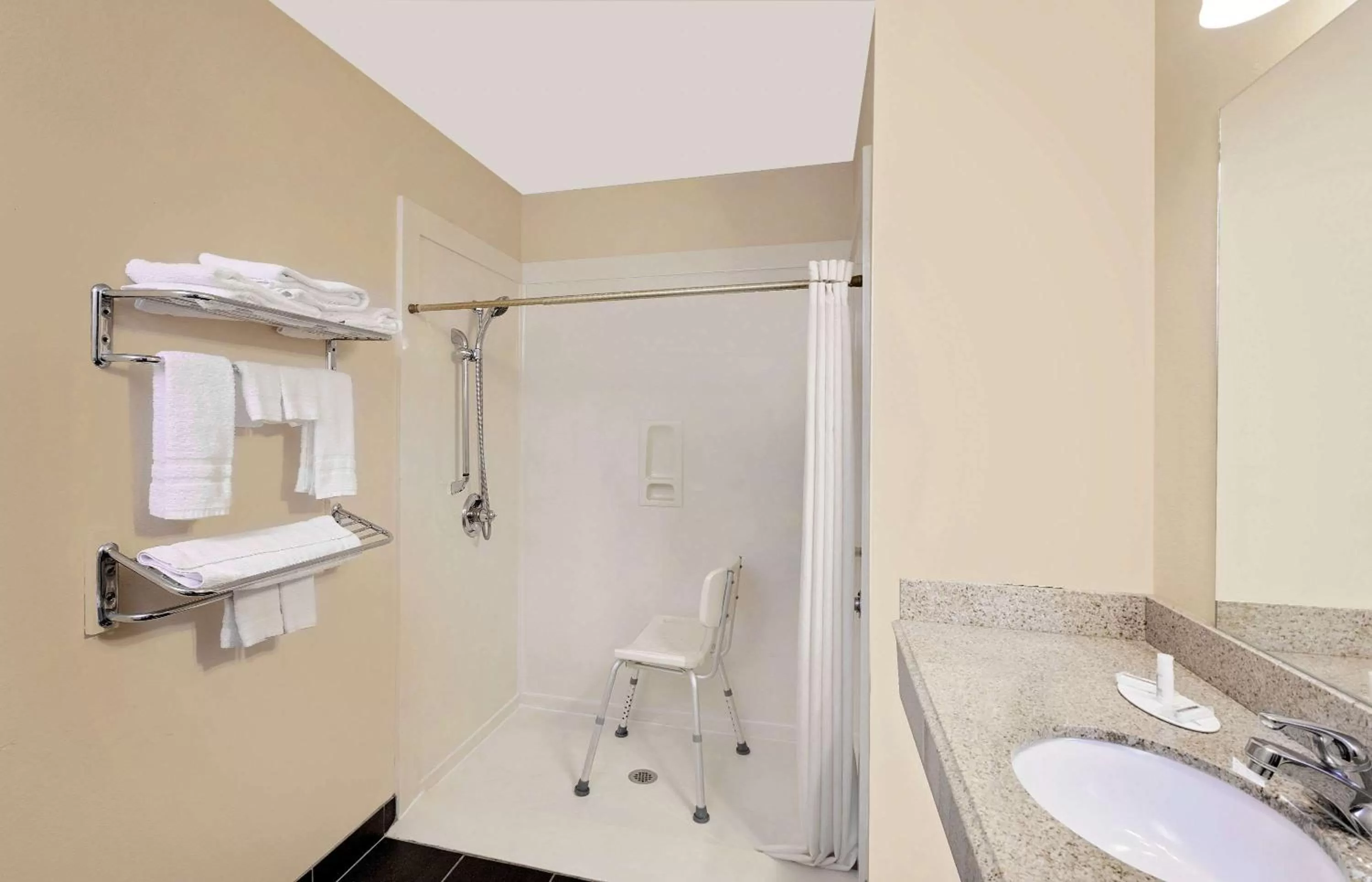 Shower in Super 8 by Wyndham Siloam Springs