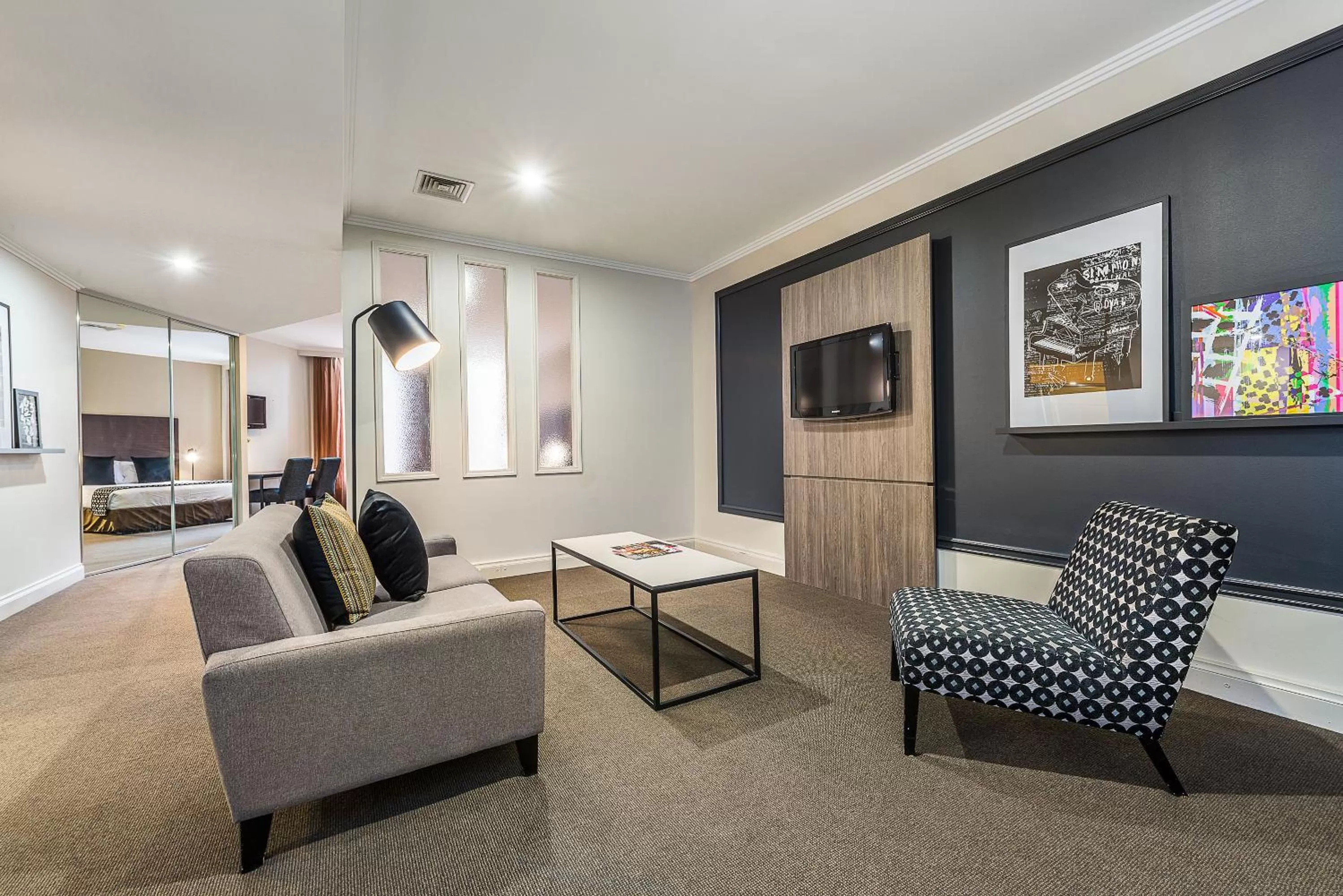 Seating area in Mantra on Little Bourke Melbourne