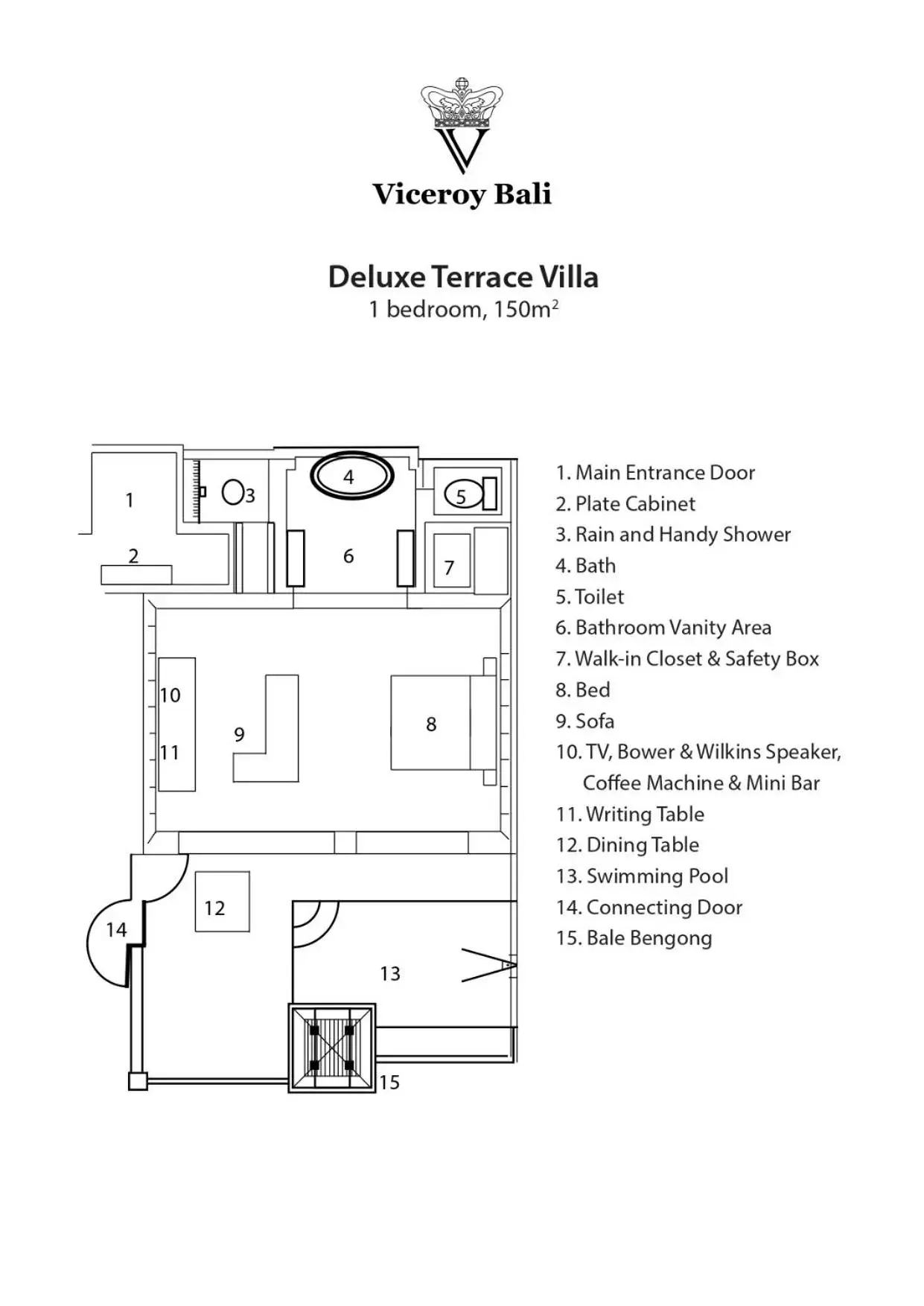 Floor Plan in Viceroy Bali