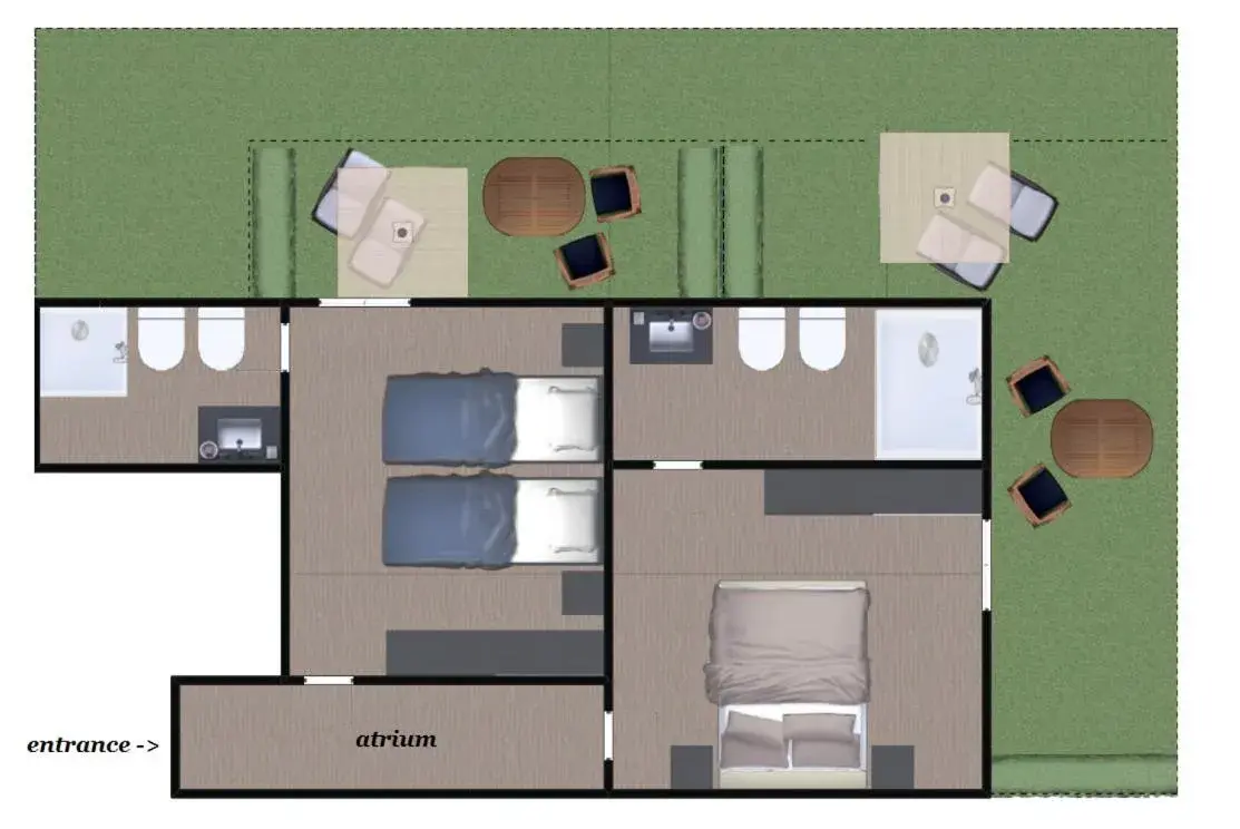 Family Junior Suite with Garden in Hotel & Restaurant Casolare Le Terre Rosse Family Junior Suite with Garden in Hotel & Restaurant Casolare Le Terre Rosse