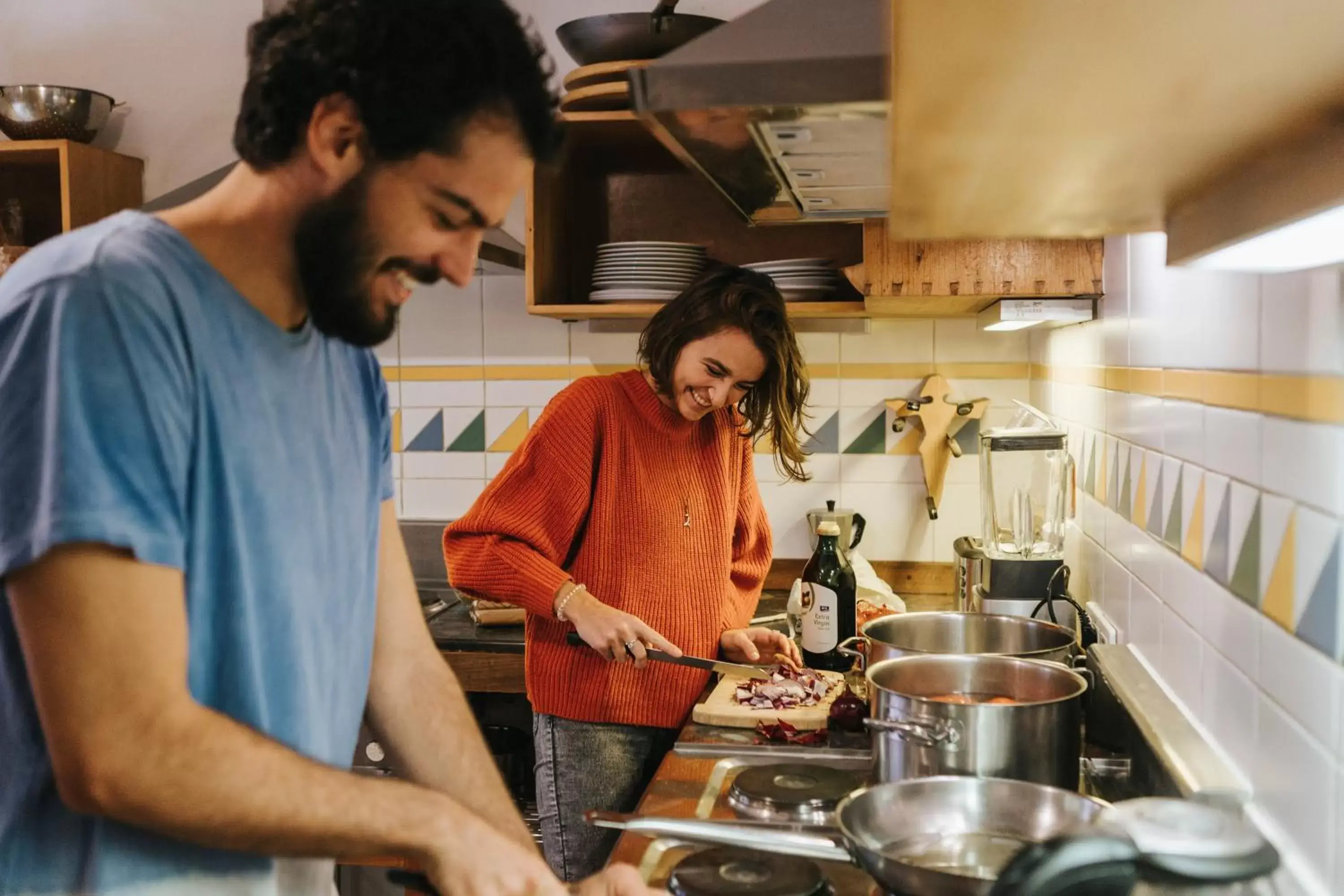 People, Kitchen/Kitchenette in Vienna Hostel Ruthensteiner