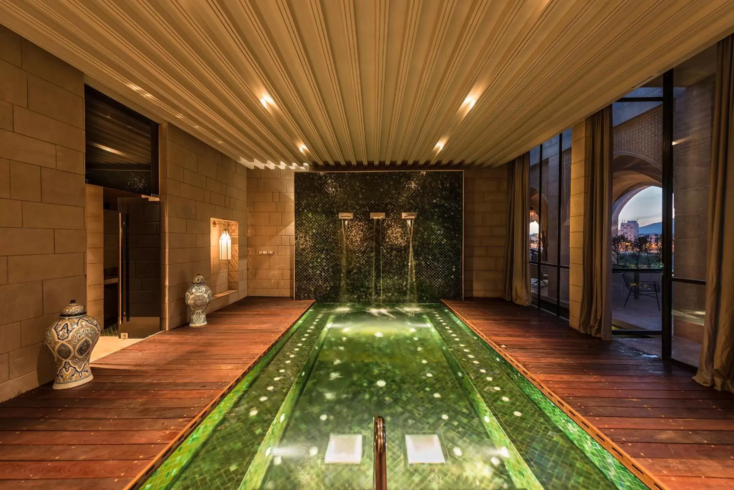 Hot Spring Bath, Swimming Pool in Hotel Sahrai