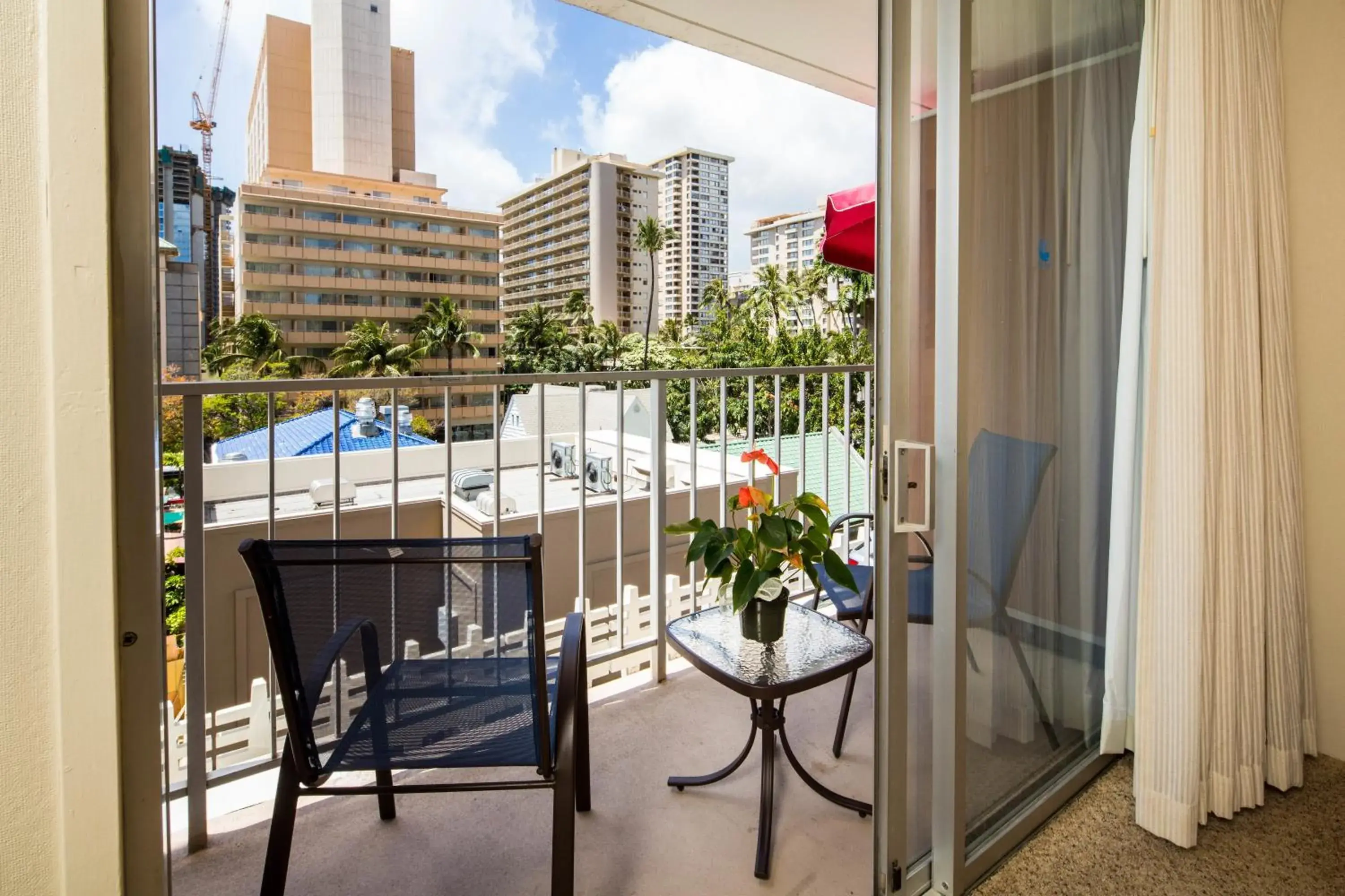 Patio, Balcony/Terrace in Tropical Studios at Marine Surf Waikiki - FREE PARKING - BEST LOCATION - FULL KITCHEN - SWIMMING POOL