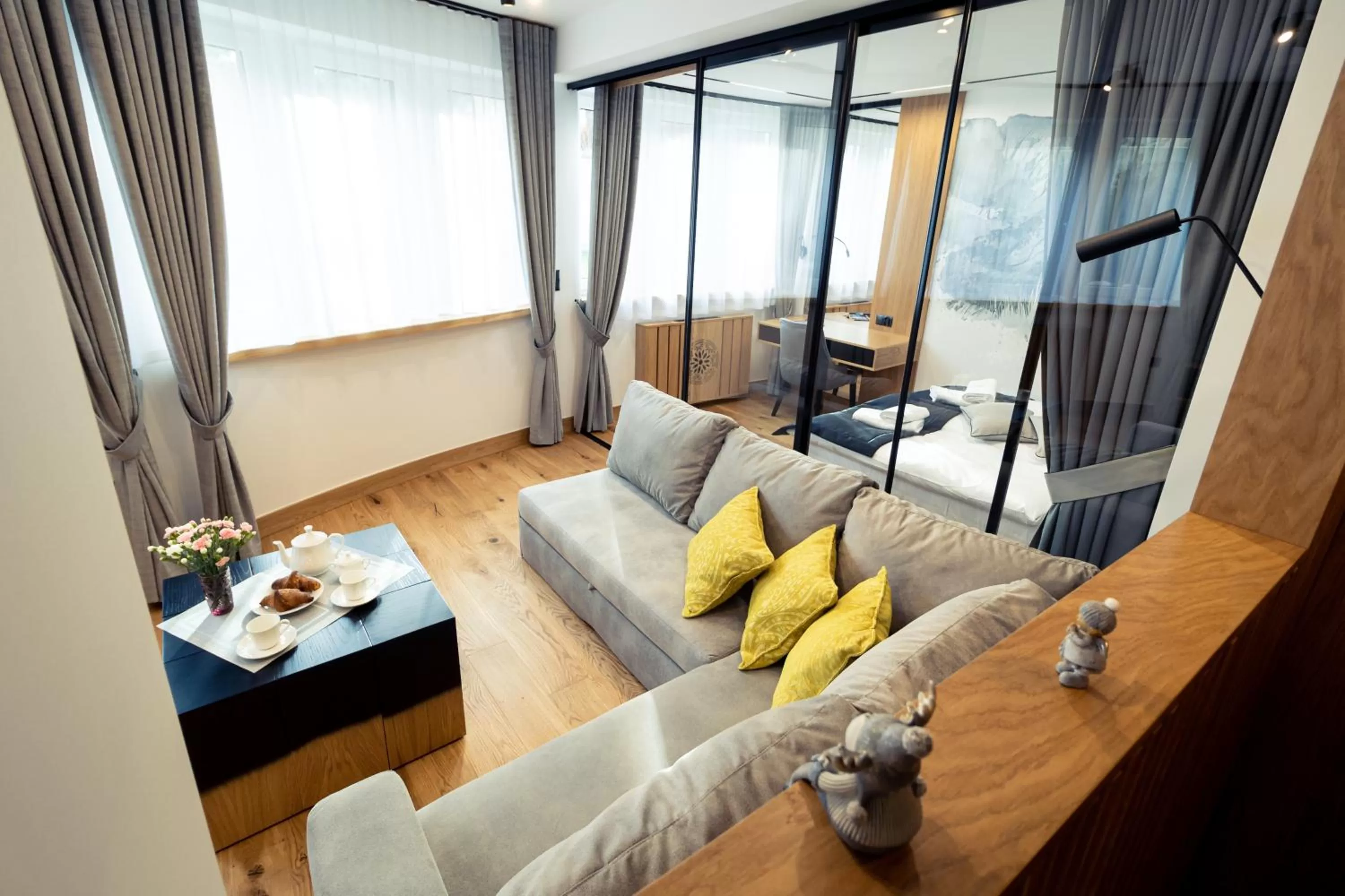 Bed, Seating Area in Jagiellońska Residence