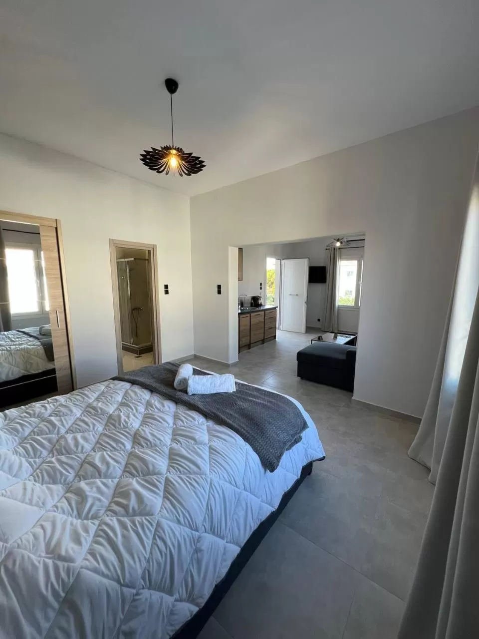 Bedroom, Bed in Elefsinian Mysteries Apartments