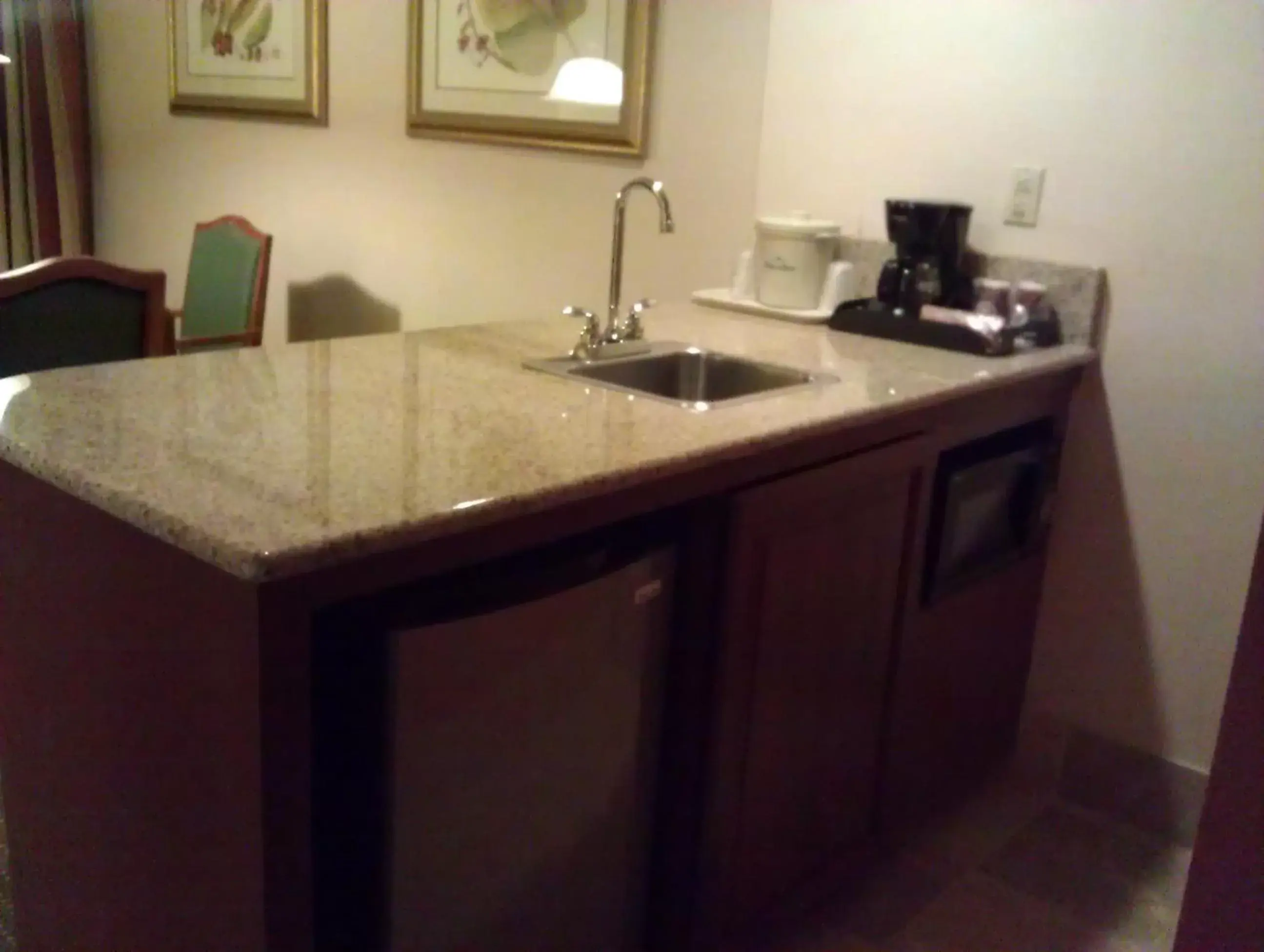 Kitchen or kitchenette, Bathroom in AmericInn by Wyndham Omaha