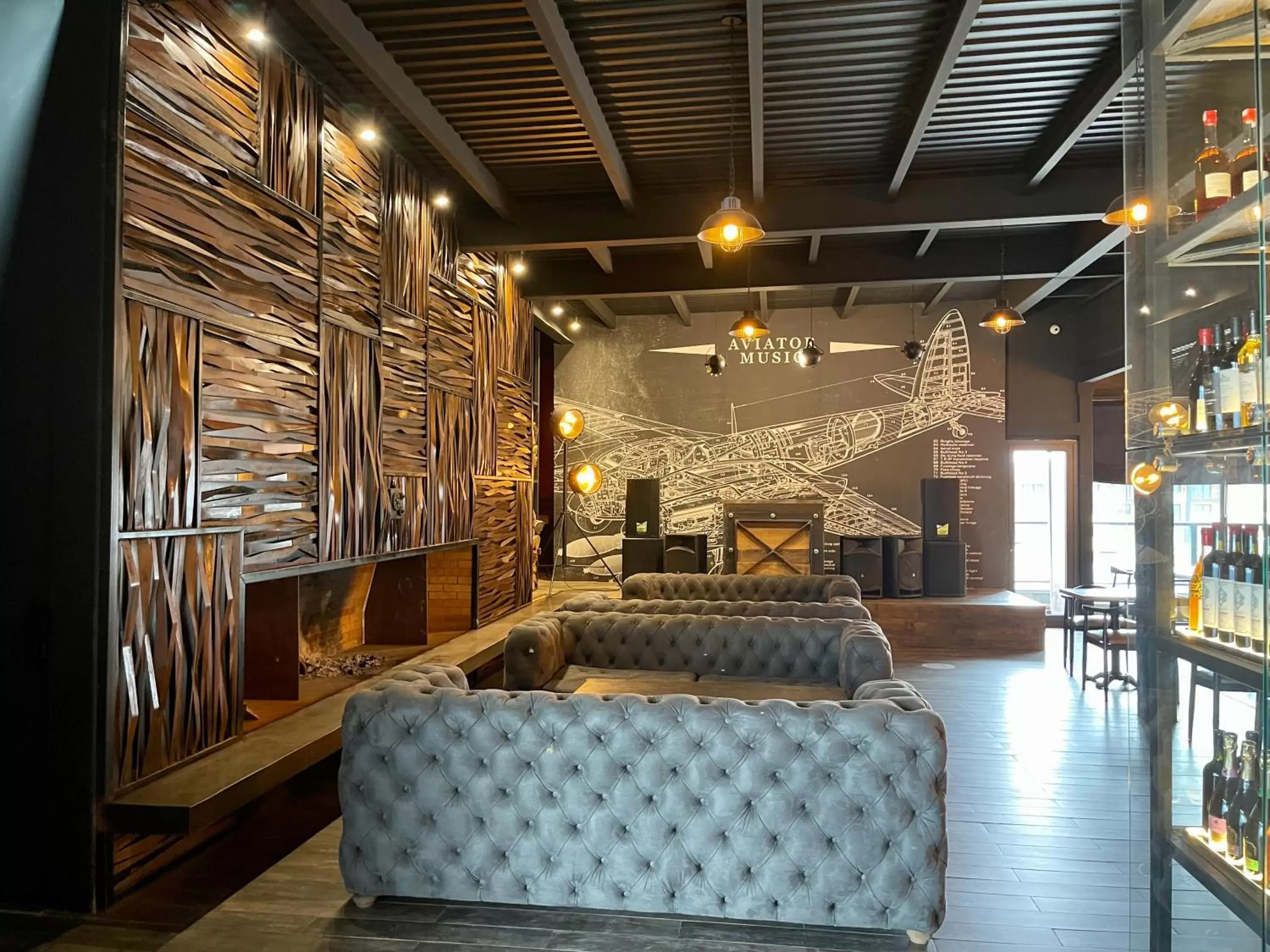 Lounge or bar, Lobby/Reception in Gudauri Loft Hotel