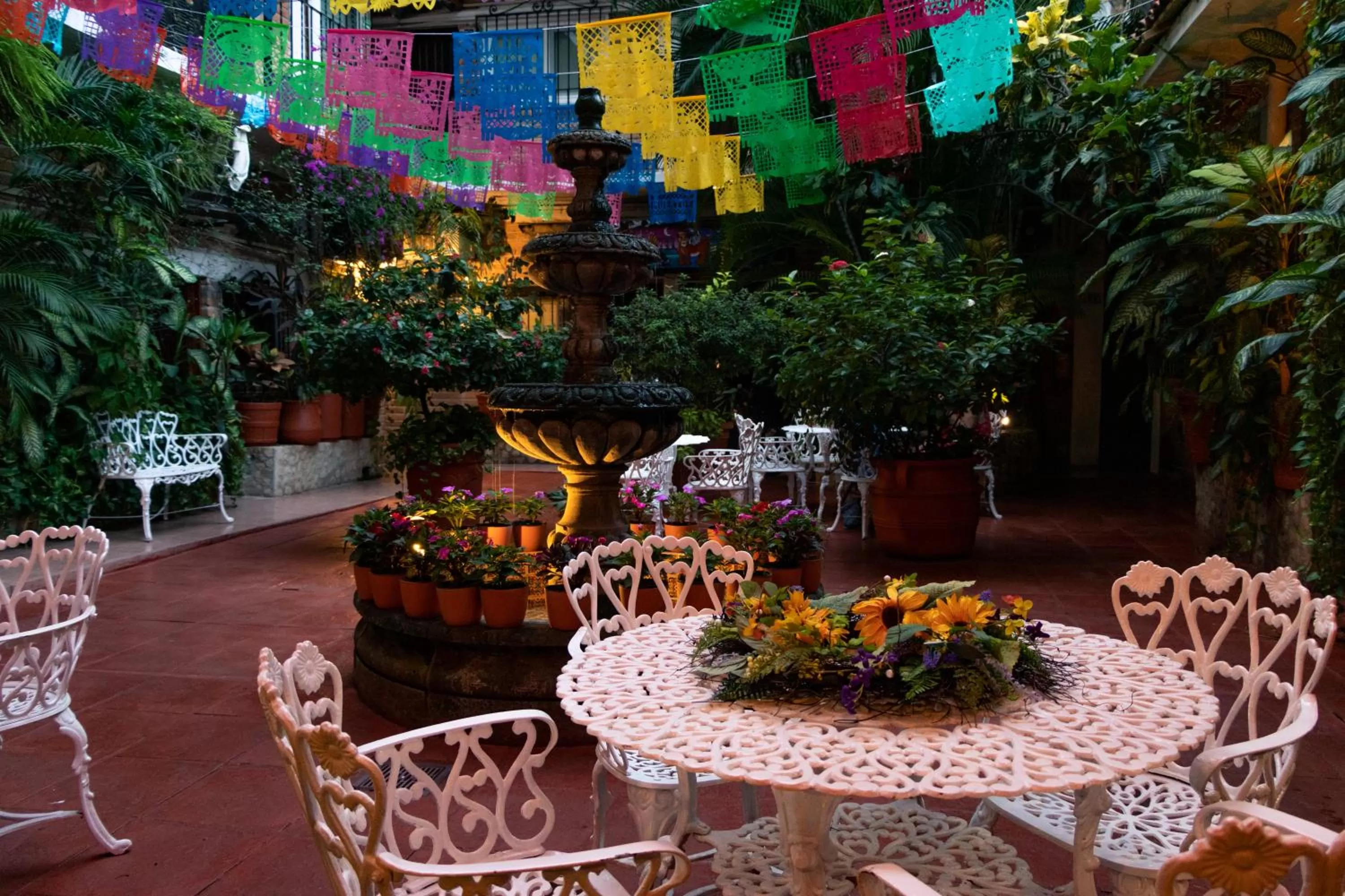 Patio in Hotel Posada De Roger - Near Los Muertos Beach
