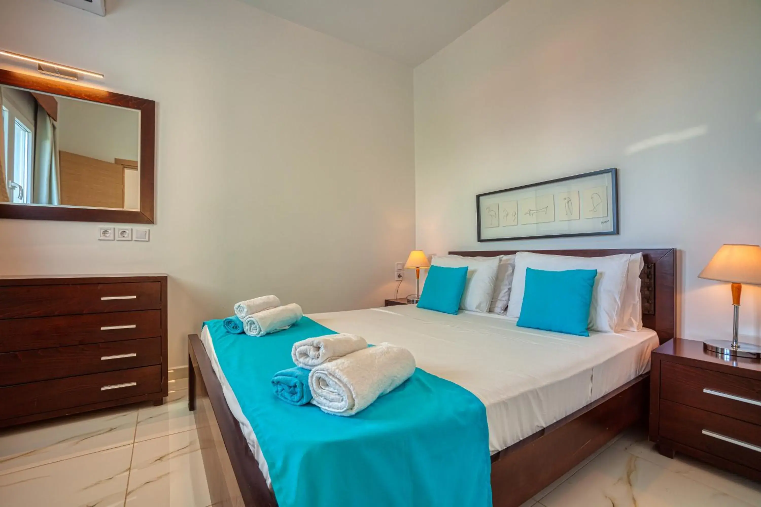 Bedroom, Bed in Elounda Water Park Residence Hotel