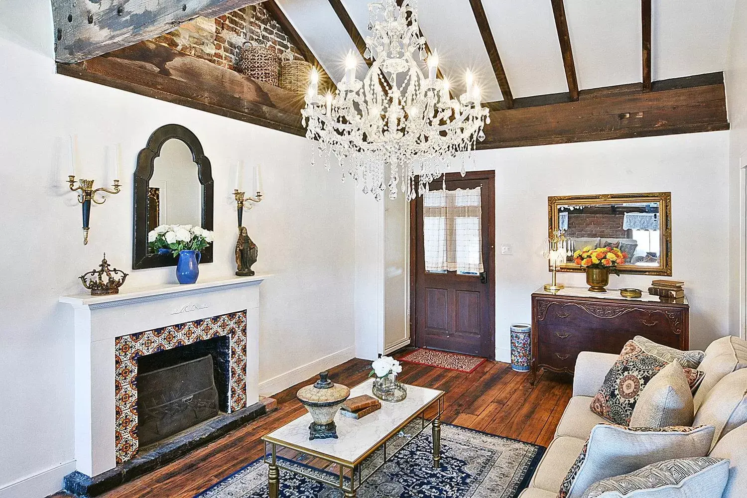 Living room, Seating Area in French Quarter Mansion