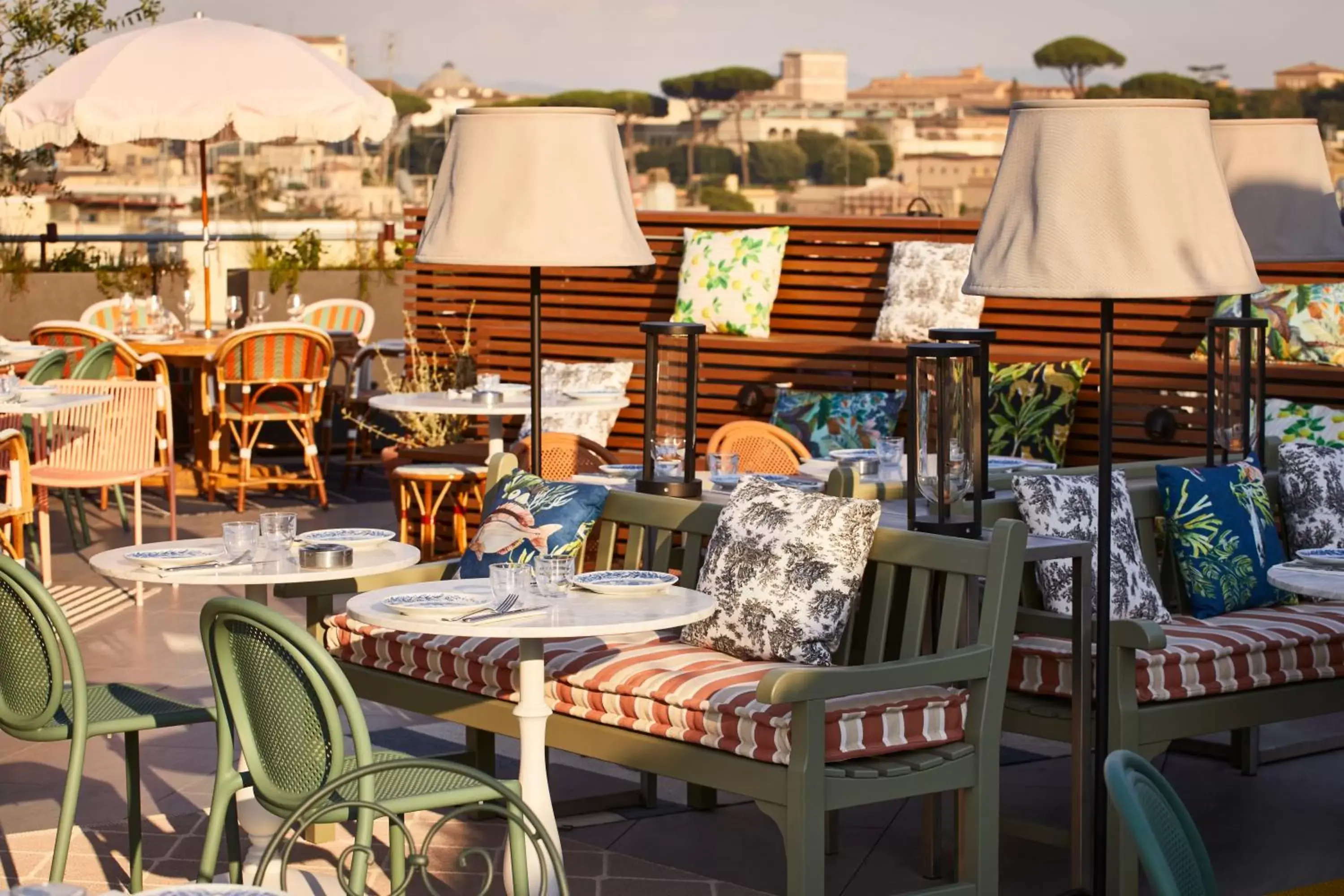 Balcony/Terrace, Restaurant/Places to Eat in Mama Shelter Roma