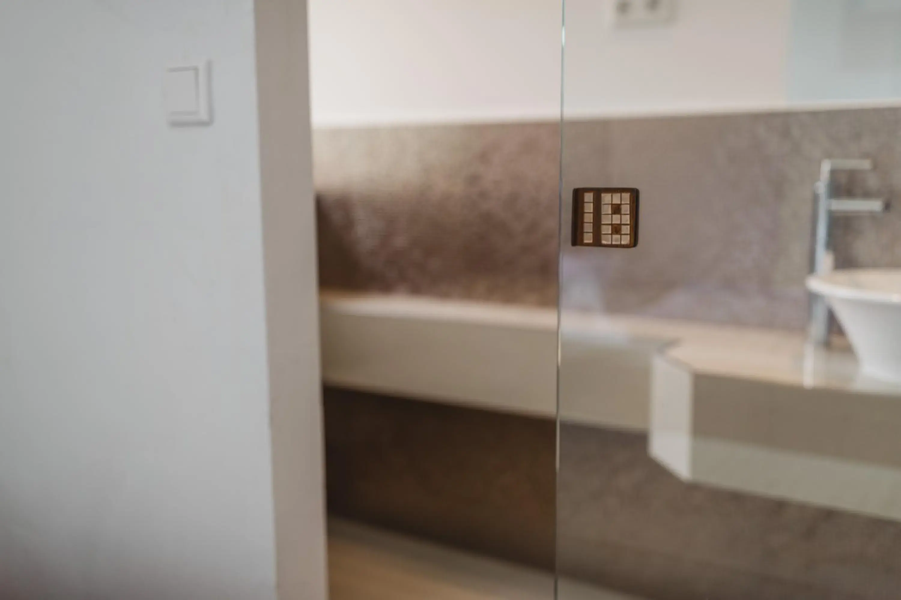 Decorative detail, Bathroom in 18Arts Hotel