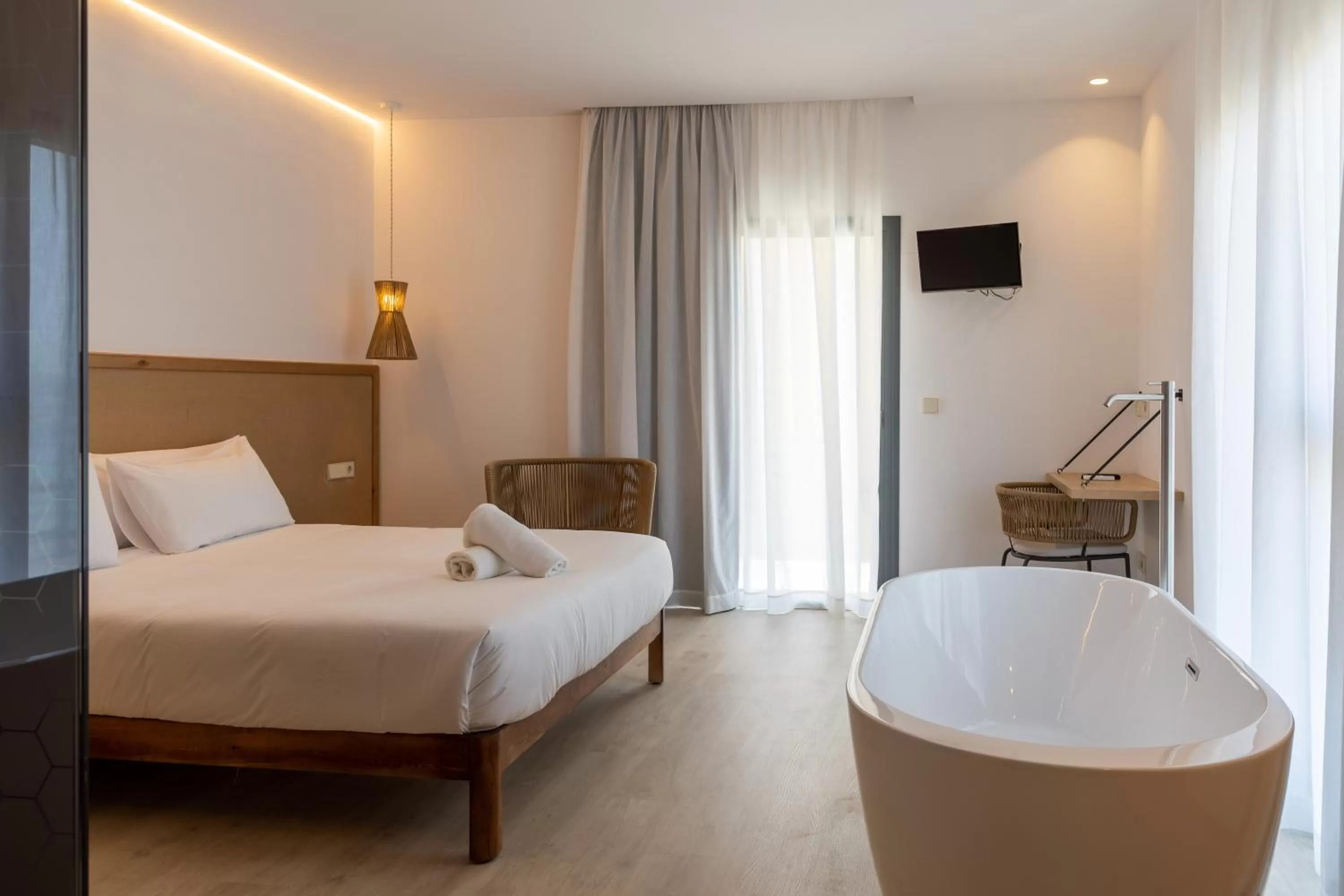 Bedroom, Bathroom in Play Hotel Ibiza - Adults Only