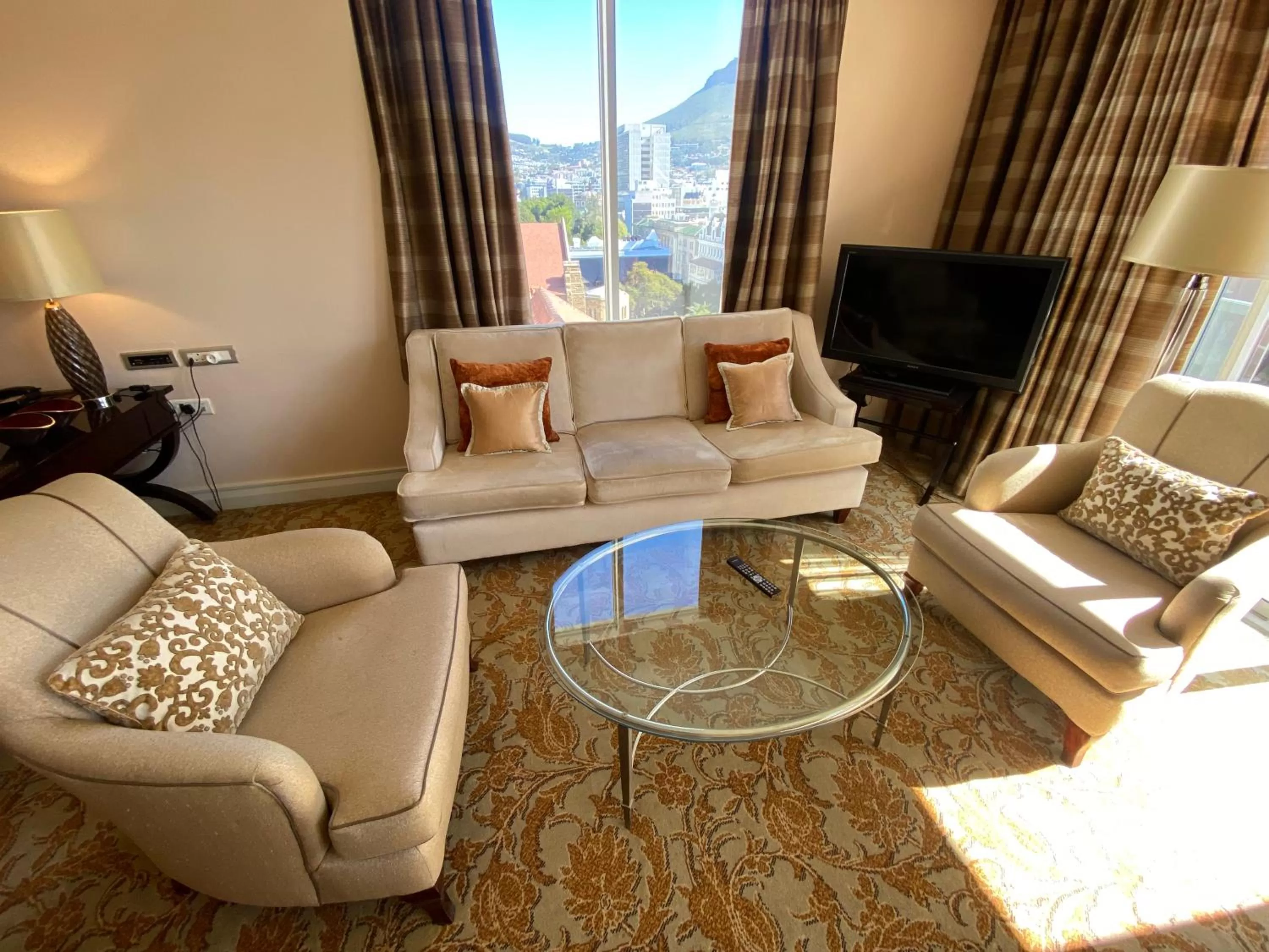 TV and multimedia, Seating Area in Taj Executive Suites, Private Residence