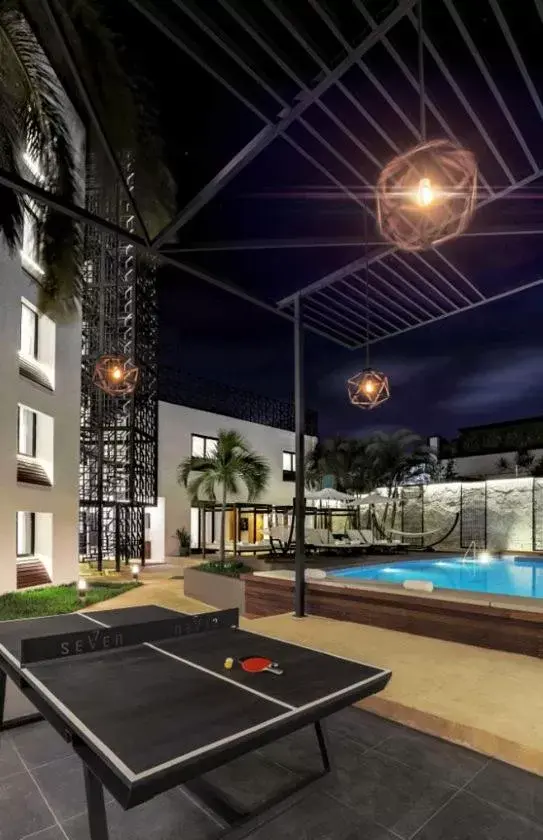 Table tennis, Swimming Pool in Seven Boutique Apartments Cancún