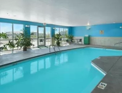 Pool view in Super 8 by Wyndham Topeka at Forbes Landing