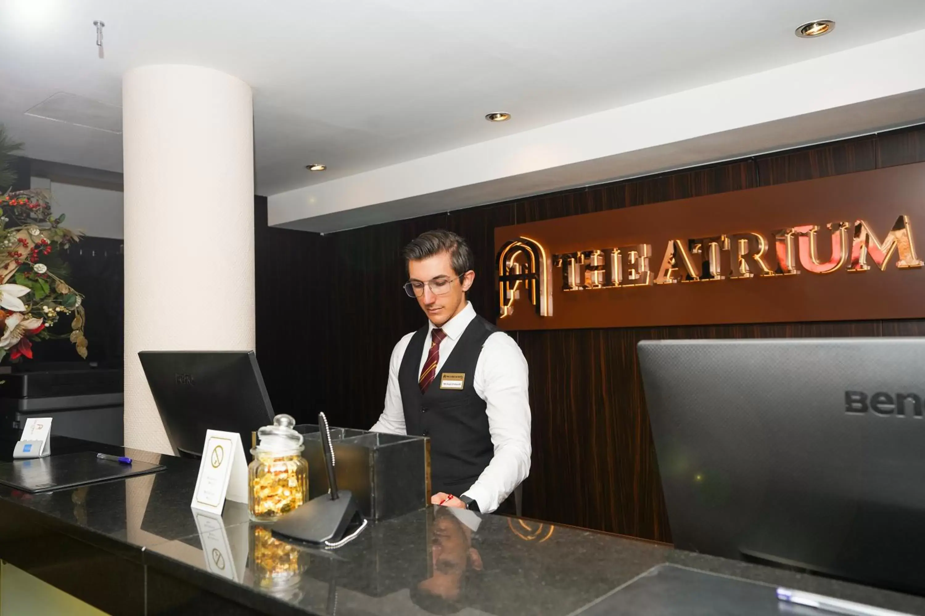 Lobby or reception in The Atrium Hotel