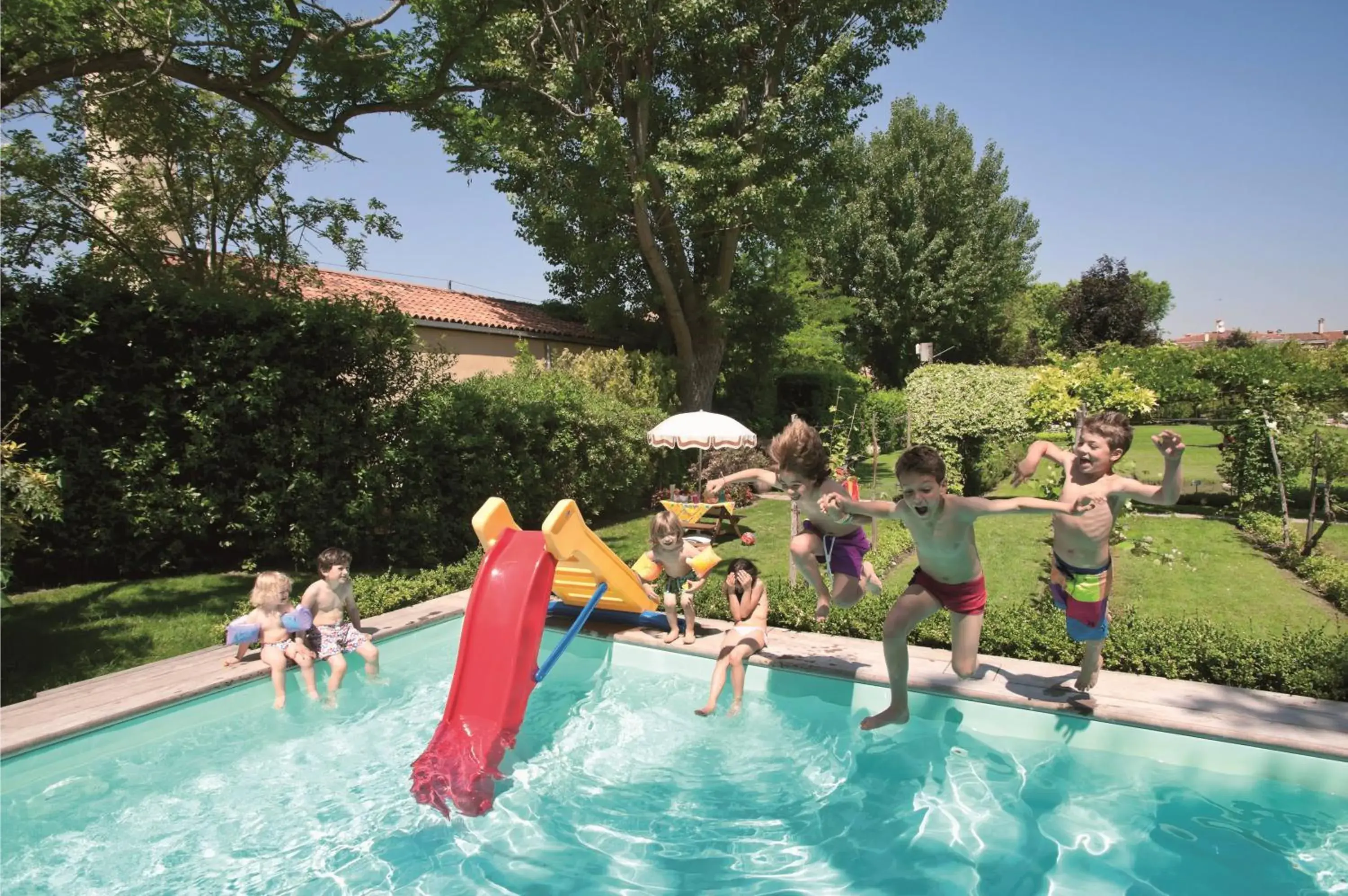 Children play ground, Swimming Pool in Hotel Cipriani, A Belmond Hotel, Venice