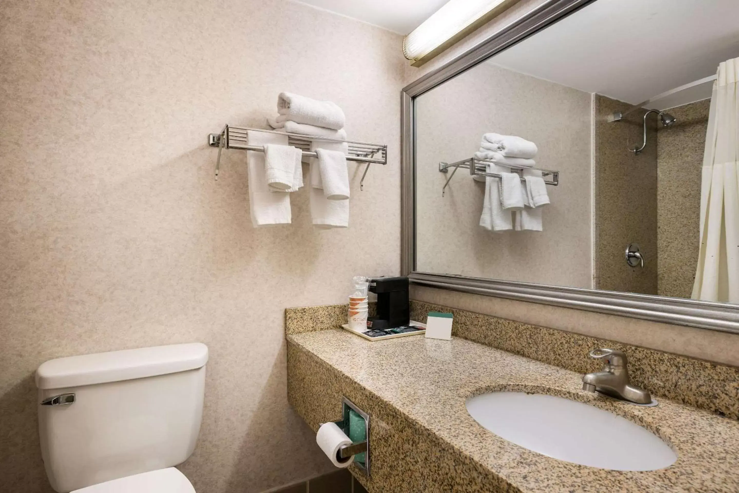 Bedroom, Bathroom in Quality Inn and Suites Fairgrounds - Syracuse