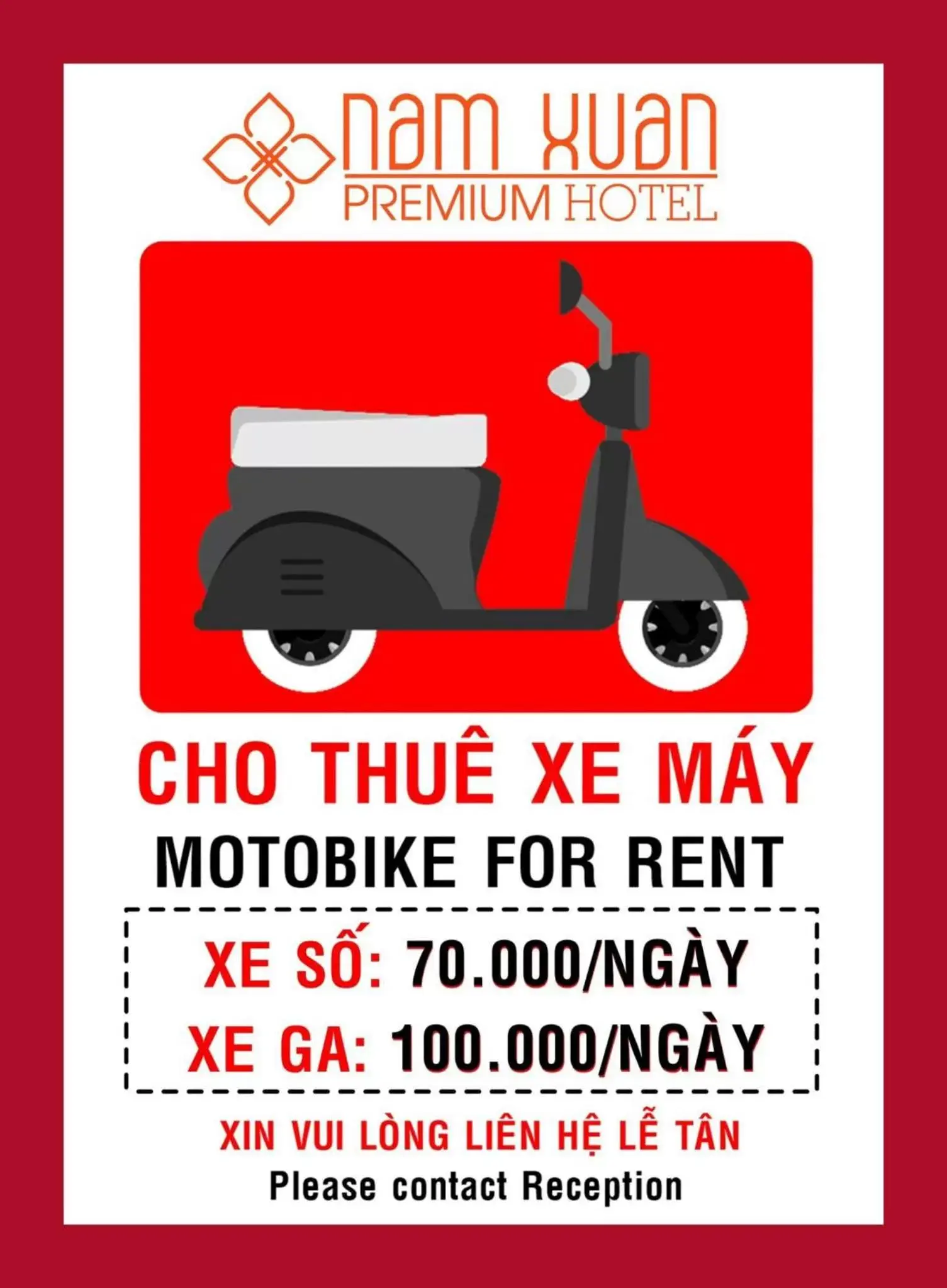 Area and facilities in Nam Xuan Premium Hotel