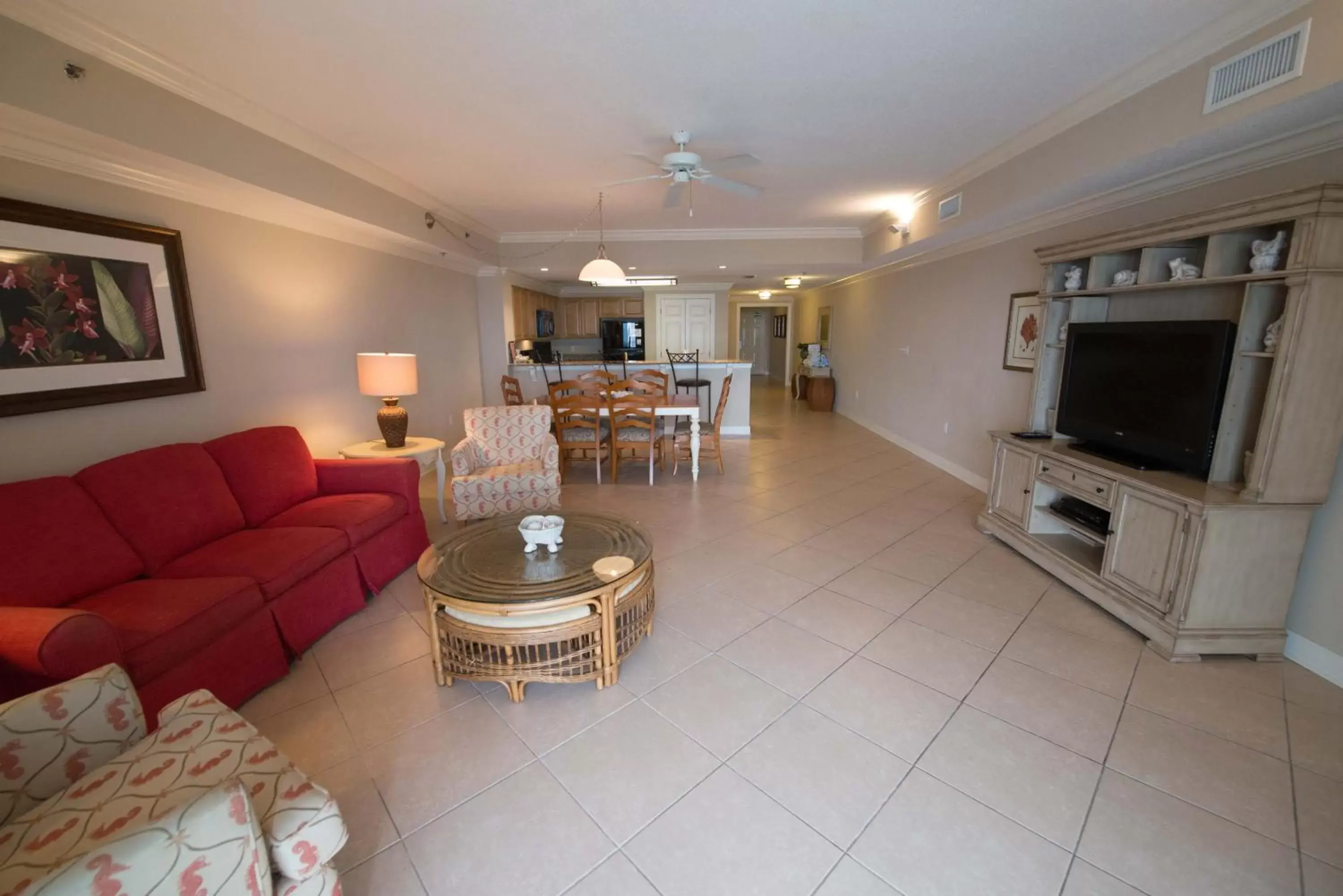 Living room, Seating Area in Escapes! To The Shores Orange Beach, A Ramada by Wyndham